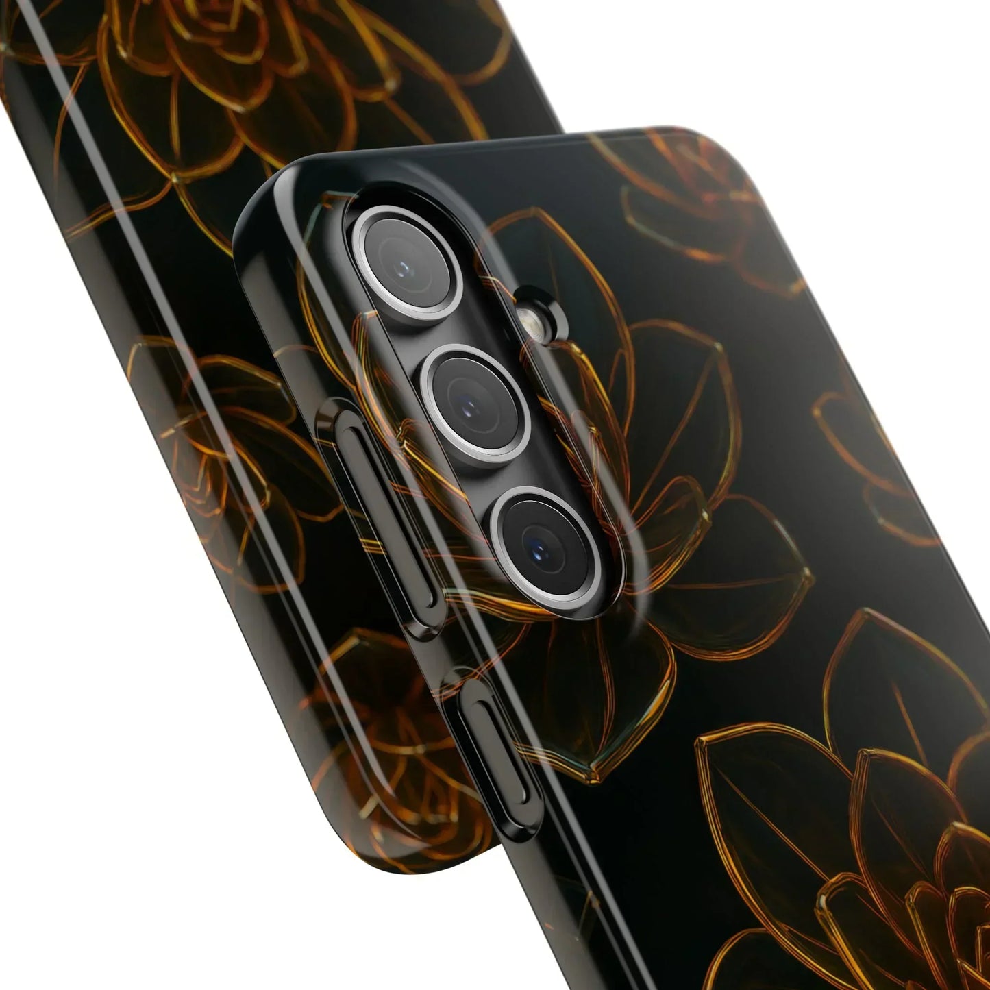 Glass Flower Phone Case for iPhone 7-16 and Galaxy S10-S24 Models