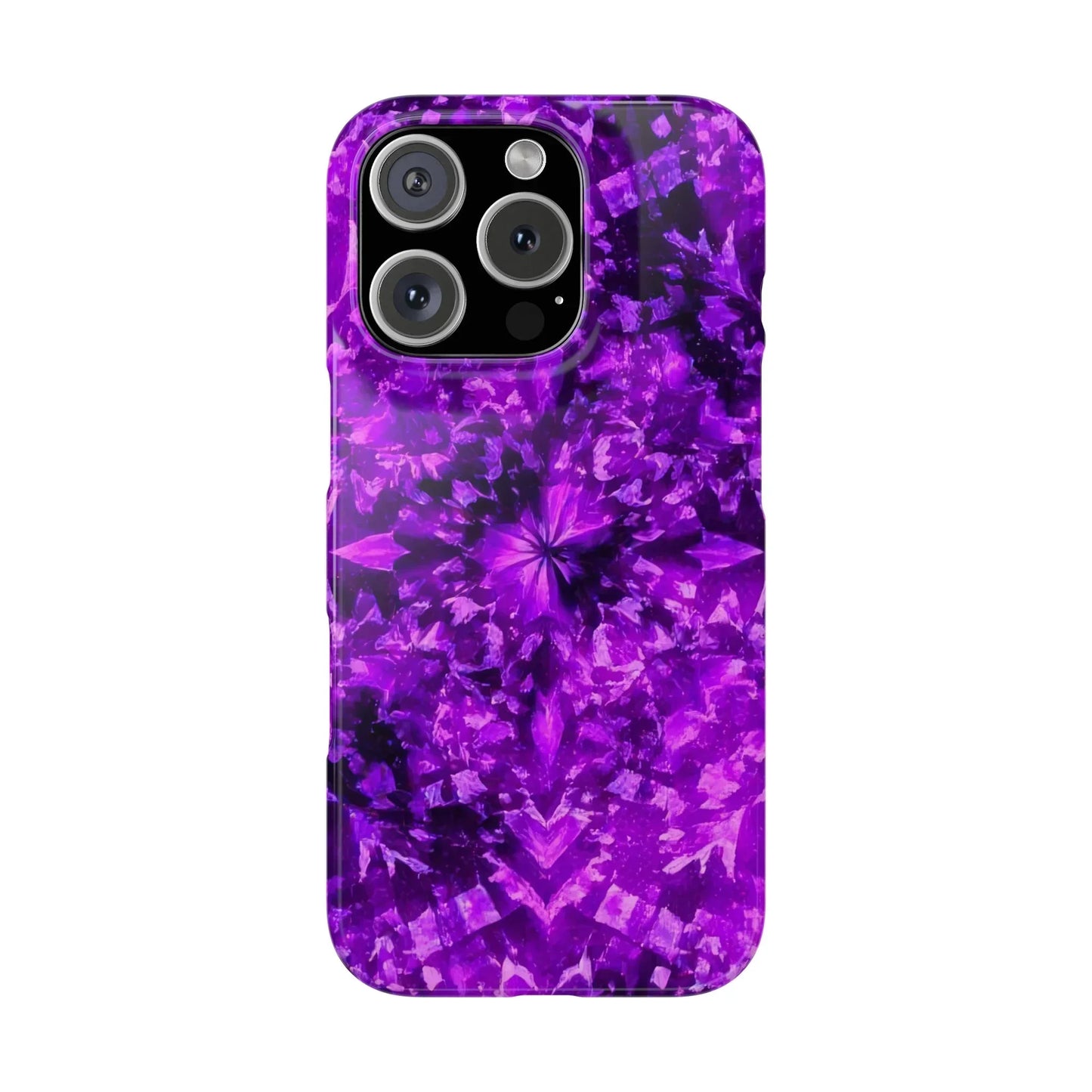 Vivid Purple Kaleidoscope Phone Case iPhone 7 to 16 Series Models - KarArmDesign