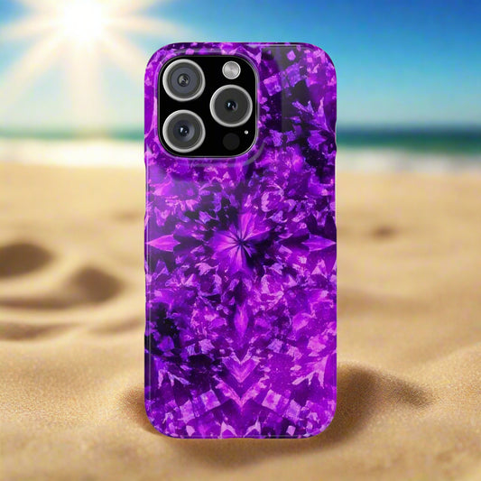 Vivid Purple Kaleidoscope Phone Case iPhone 7 to 16 Series Models - KarArmDesign