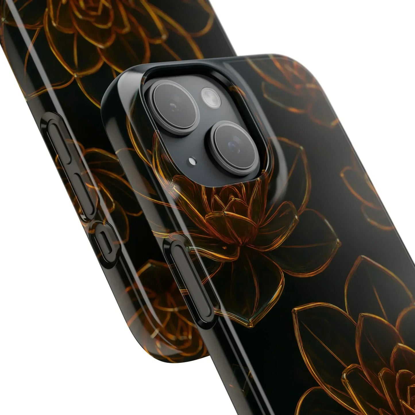 Glass Flower Phone Case for iPhone 7-16 and Galaxy S10-S24 Models