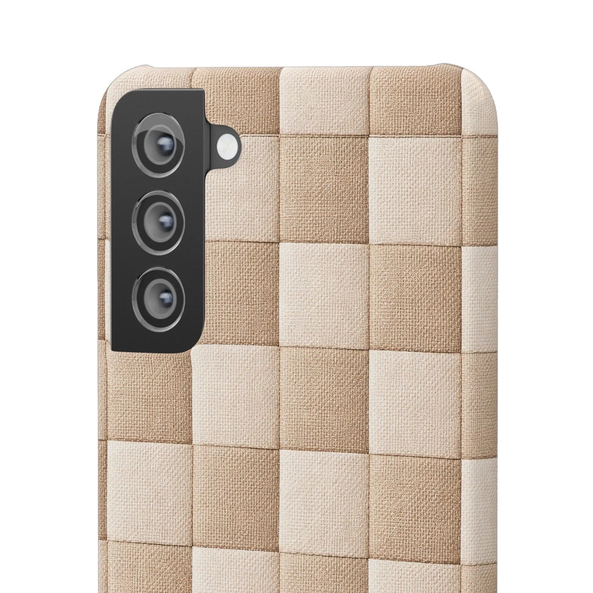 Beige Woven Phone Case for iPhone 11-17 and Galaxy S20-S25 - KARARMDESIGN