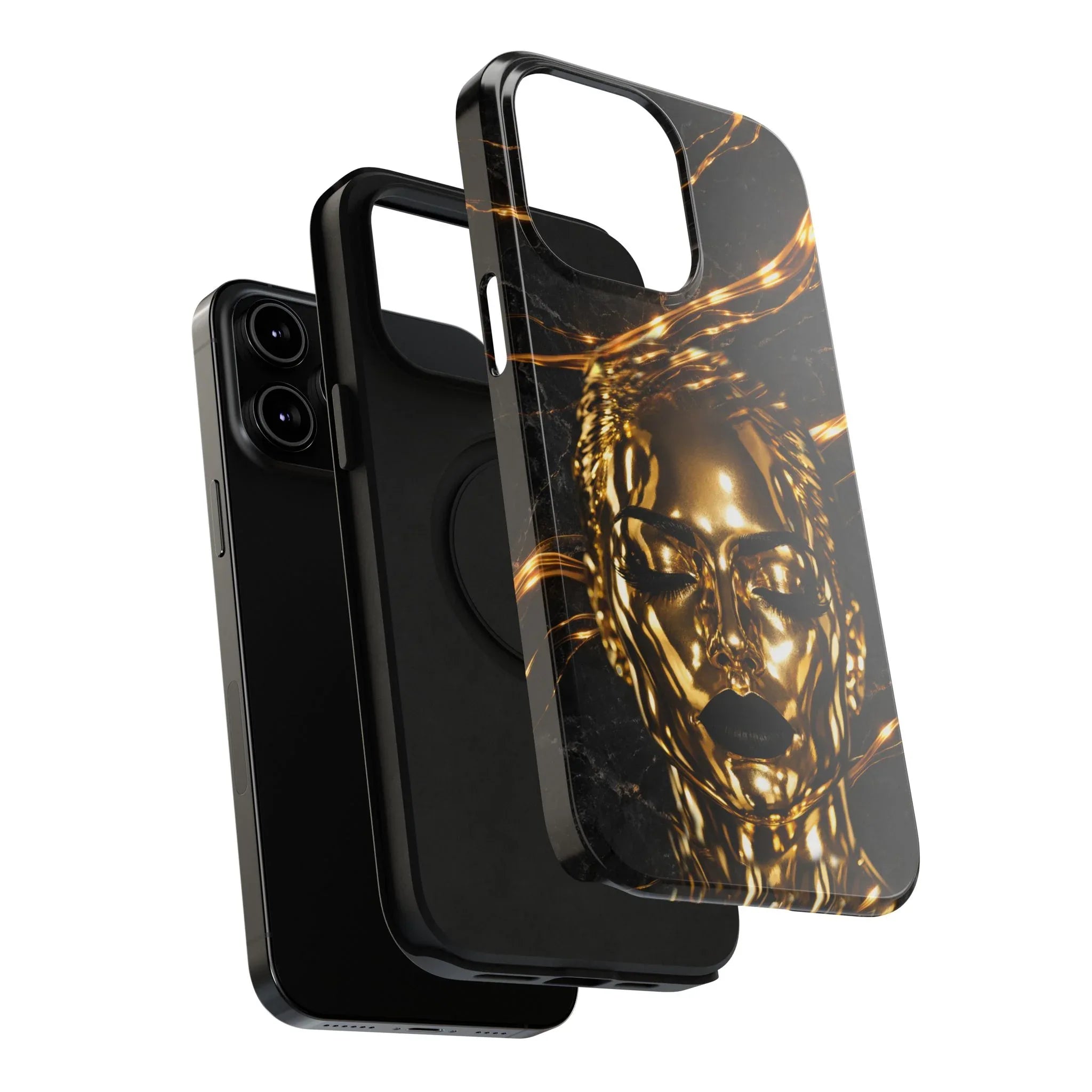 Luxury Gold Portrait Phone Case for iPhone 11-17 and Galaxy S21-S25 - KARARMDESIGN