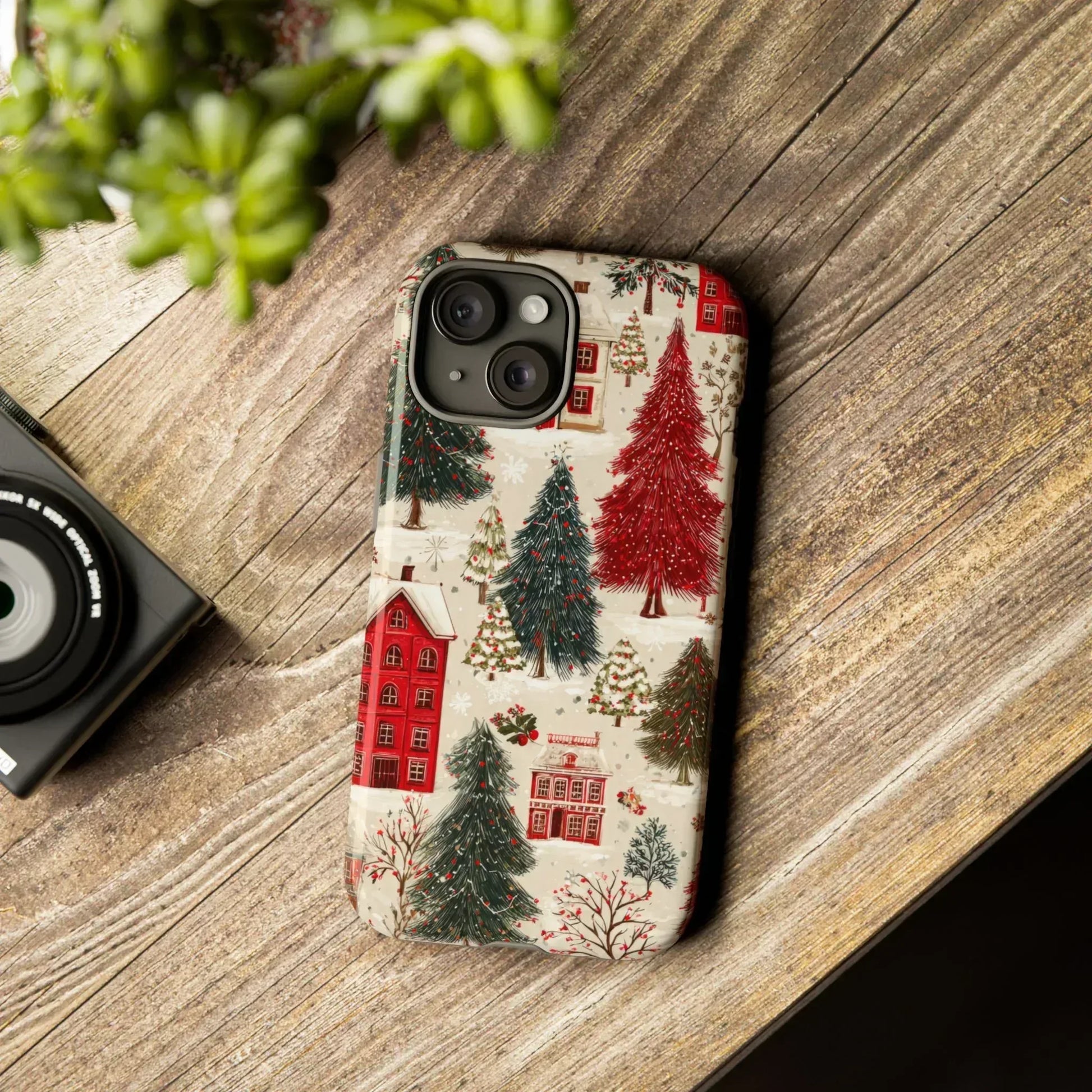 Cozy Winter Village Phone Case for iPhone 11-17 and Galaxy S10-S25 - KARARMDESIGN
