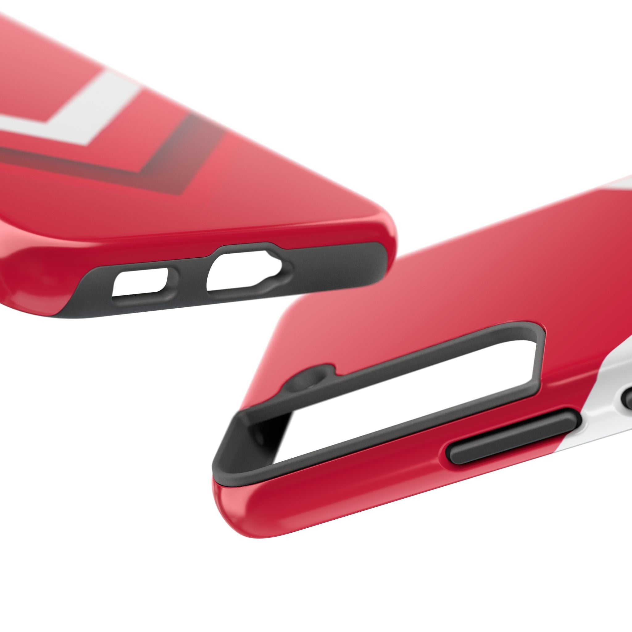 Red Chevron Armor Phone Case for iPhone 11–16 & Galaxy S21–S24