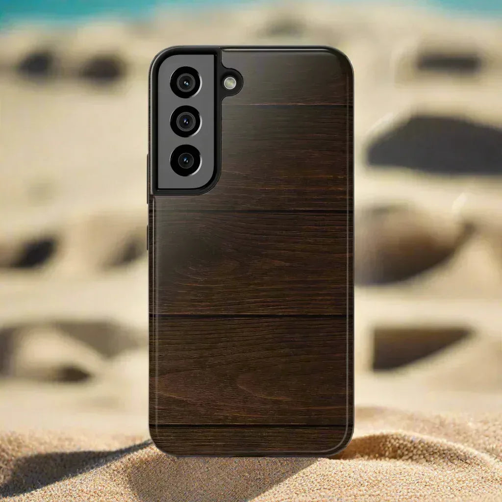 Dark Wood Grain Phone Case for iPhone and Galaxy - KARARMDESIGN