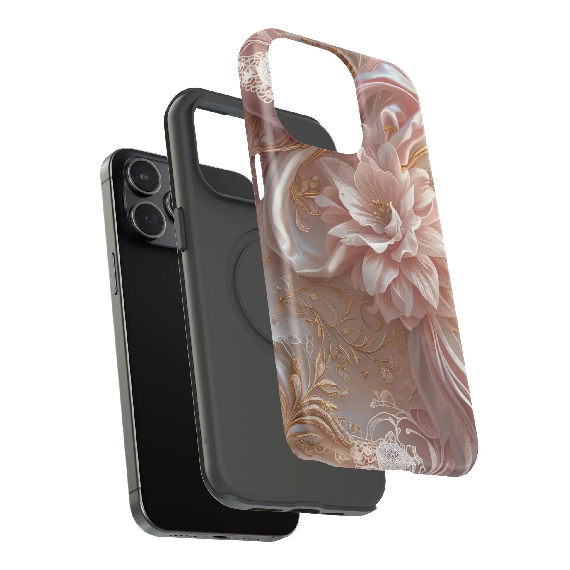 Elegant Floral Impact-Resistant Phone Case for iPhone 12-16 and Samsung Galaxy S21-S22 Models - KarArmDesign