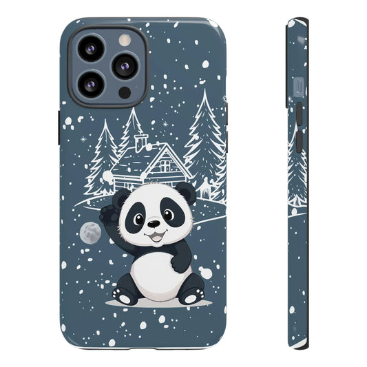 Cute Panda in a Winter Wonderland Phone Case for iPhone 8-16 Models - KarArmDesign