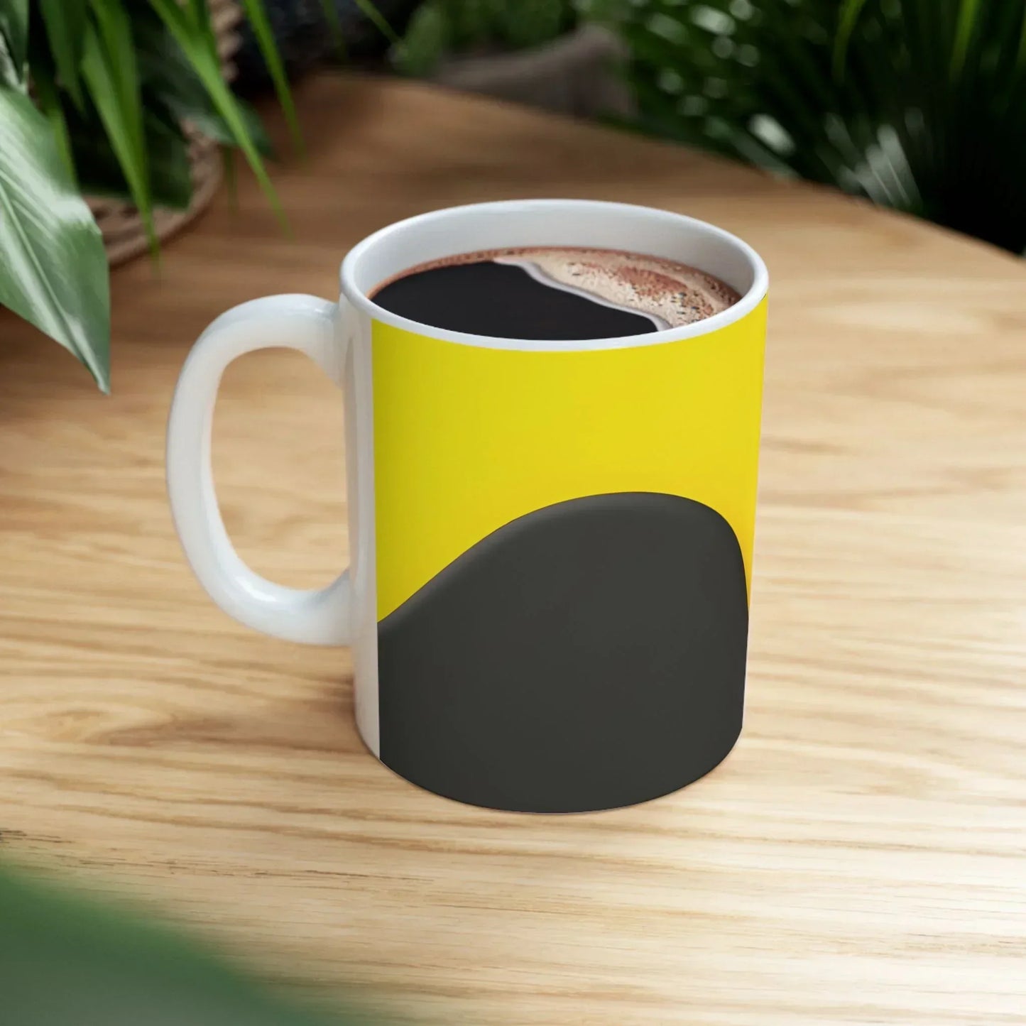Black and Yellow Ceramic Mug - 11oz - KarArmDesign