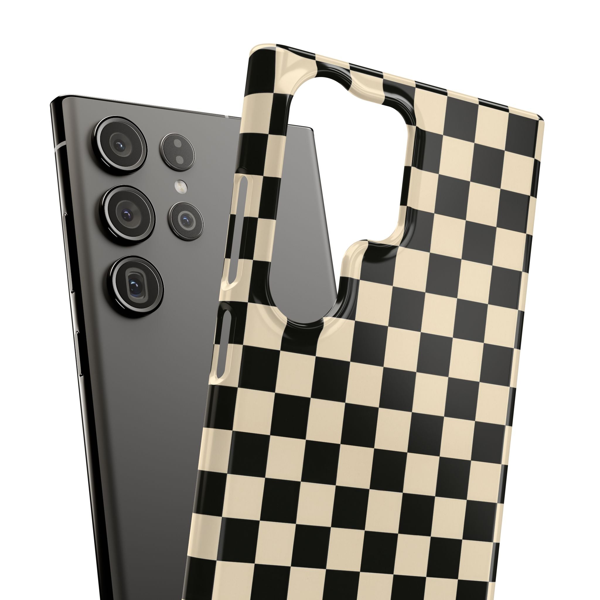 Stylish Matte Checker Phone Case for iPhone 11-17 & Galaxy S20-S26