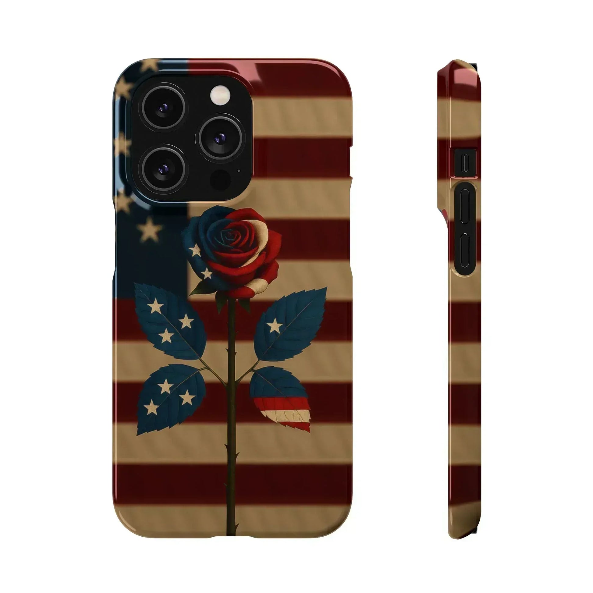 American Rose Flag Phone Case for iPhone 8-16 and Galaxy S10-S24 - KARARMDESIGN