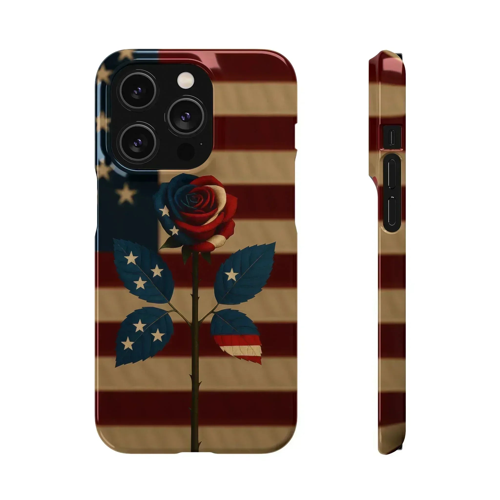 American Rose Flag Phone Case for iPhone 8-16 and Galaxy S10-S24 - KARARMDESIGN
