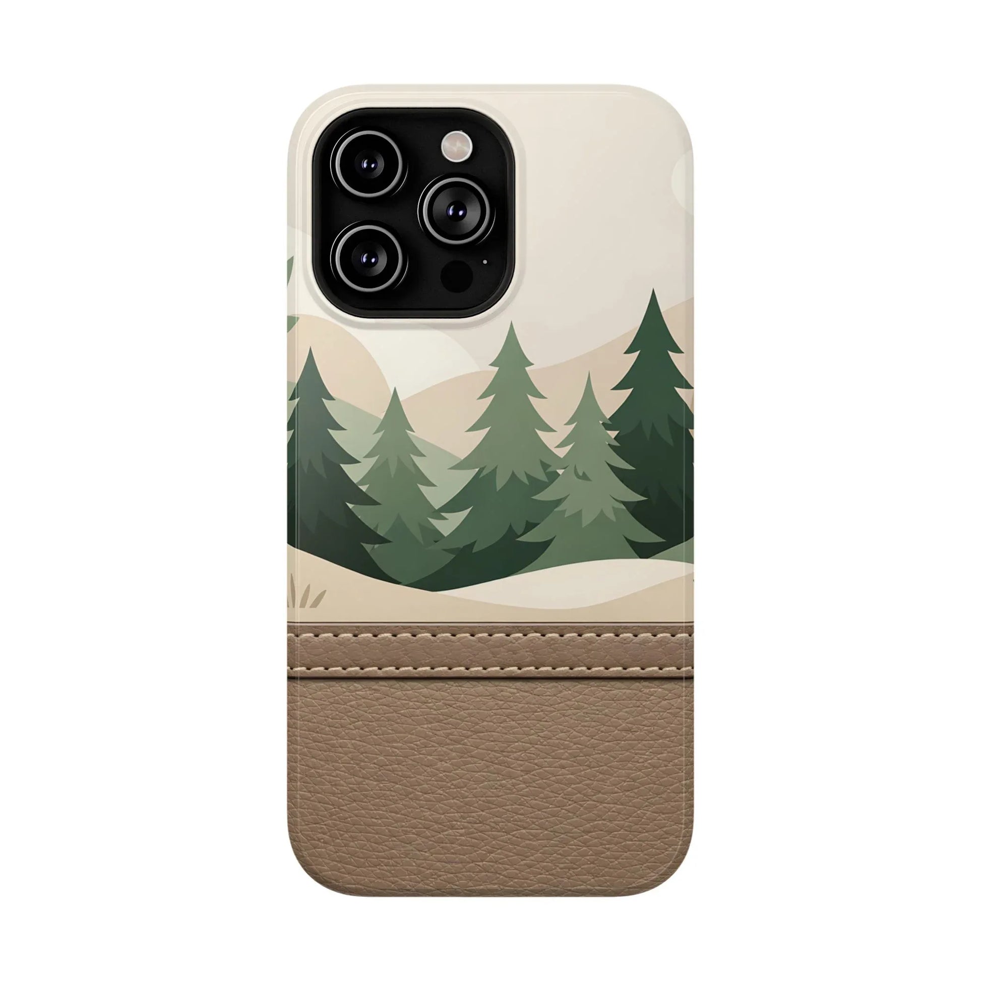 Forest Leather Phone Case for iPhone 11-17 and Galaxy S21-S25 - KARARMDESIGN