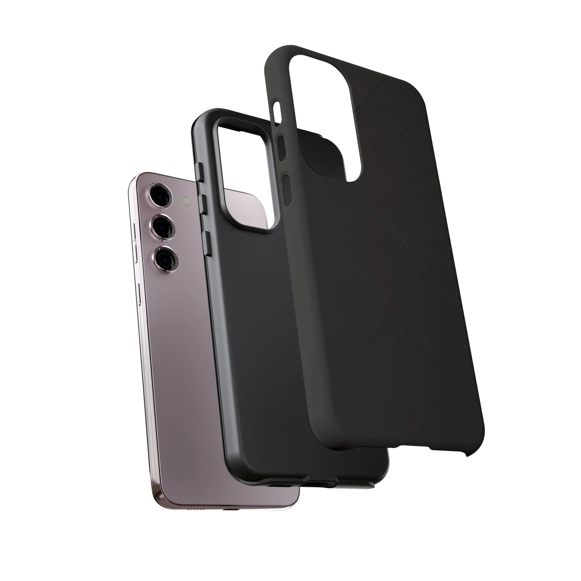 Matte Black Diagonal Line Phone Case for iPhone 8-16 and Galaxy S10-S25 Models - KarArmDesign