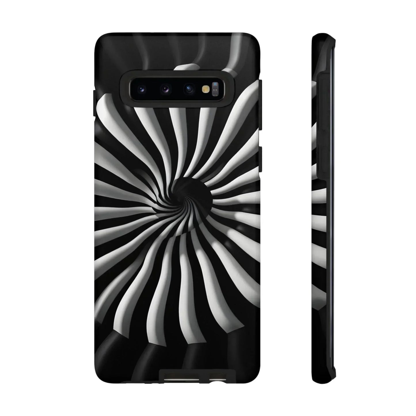 Hypnotic Black and White Spiral Phone Case for iPhone & Galaxy - KarArmDesign