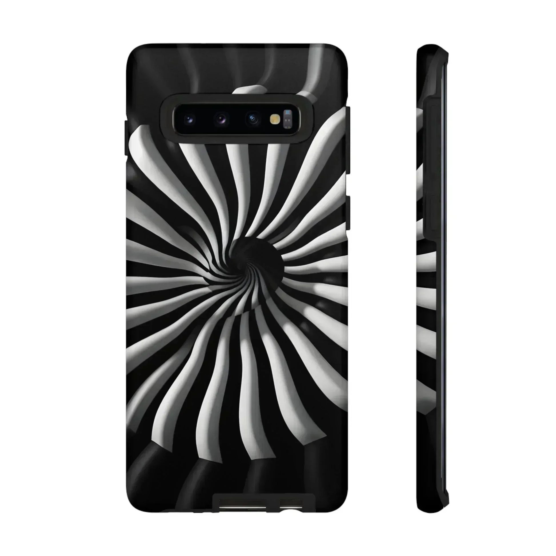 Hypnotic Black and White Spiral Phone Case for iPhone & Galaxy - KARARMDESIGN