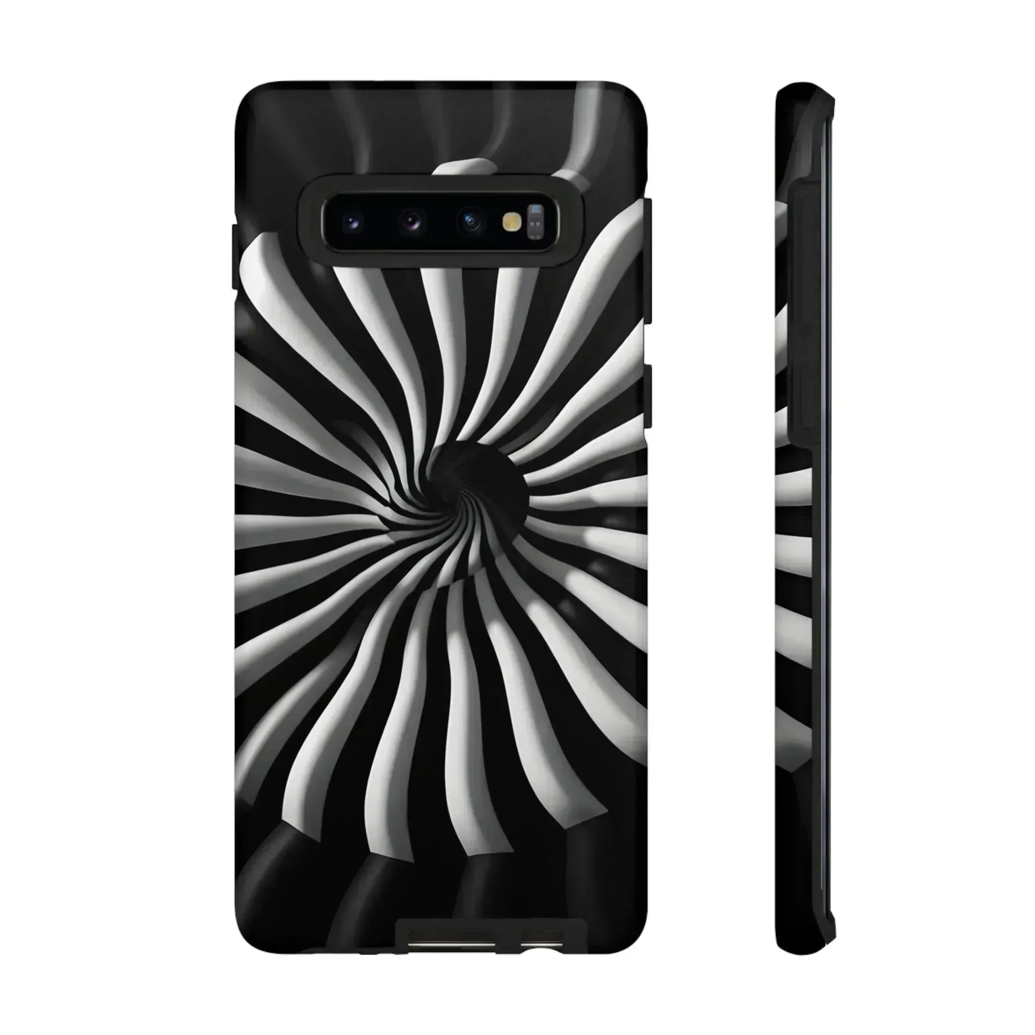 Hypnotic Black and White Spiral Phone Case for iPhone & Galaxy - KARARMDESIGN