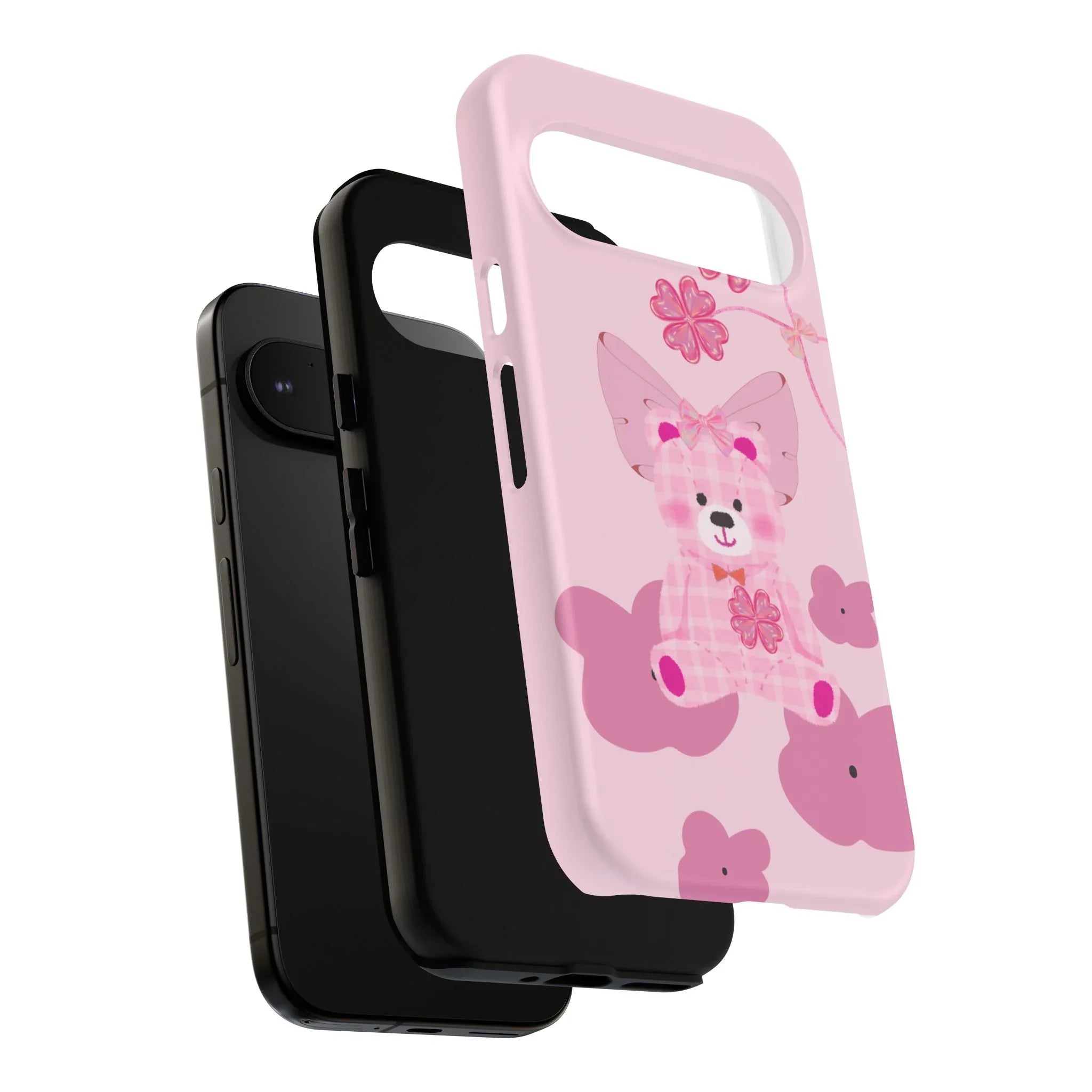 Pink Teddy Bear Phone Cases for iPhone, Pixel and Galaxy - KARARMDESIGN