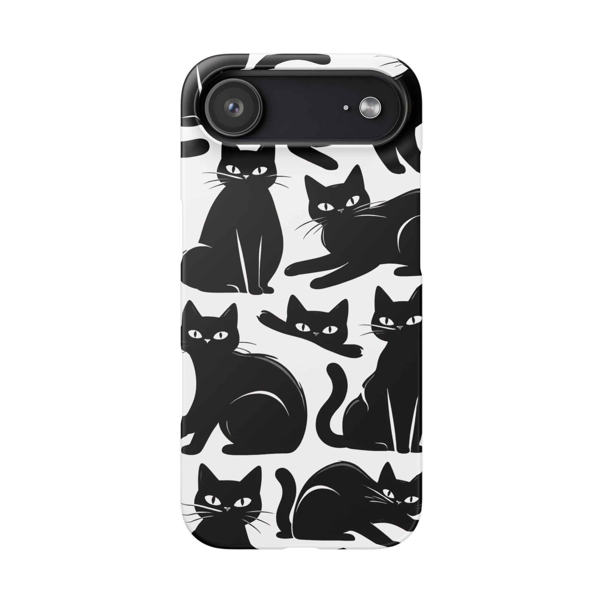 Black Cats Phone Case for iPhone 11-17 and Galaxy S20-S26