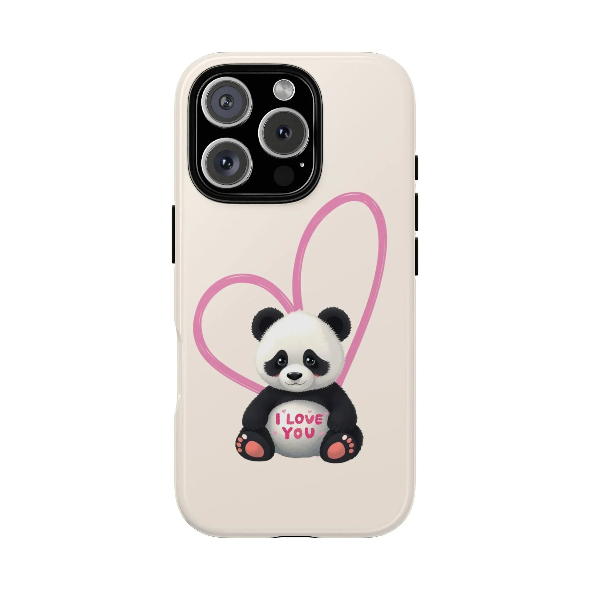 Cute Panda Heart Love Phone Case for iPhone 8-16 Models - KarArmDesign
