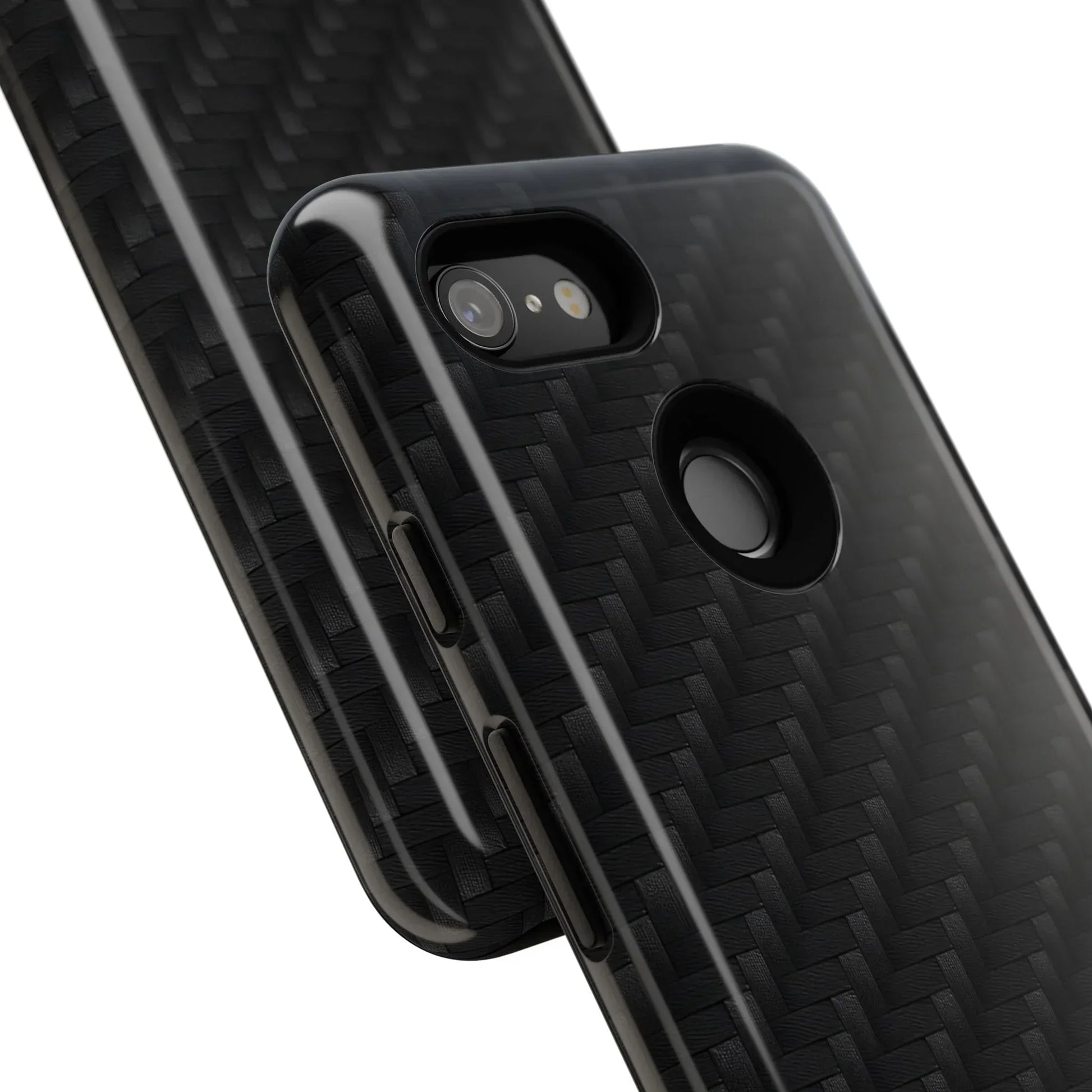 Black Carbon Phone Case Tough Case for iPhone 8-16 and Google Pixel up to 9 Models - KarArmDesign