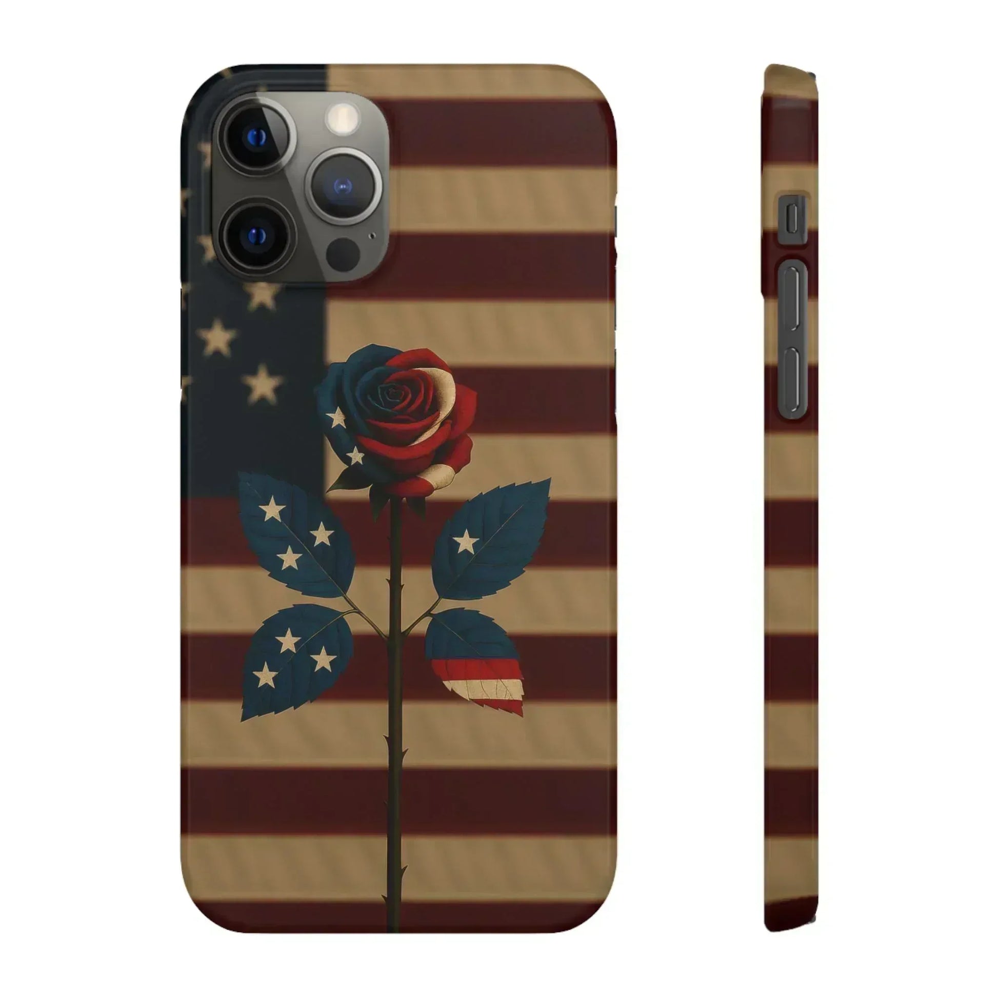 American Rose Flag Phone Case for iPhone 8-16 and Galaxy S10-S24 - KARARMDESIGN