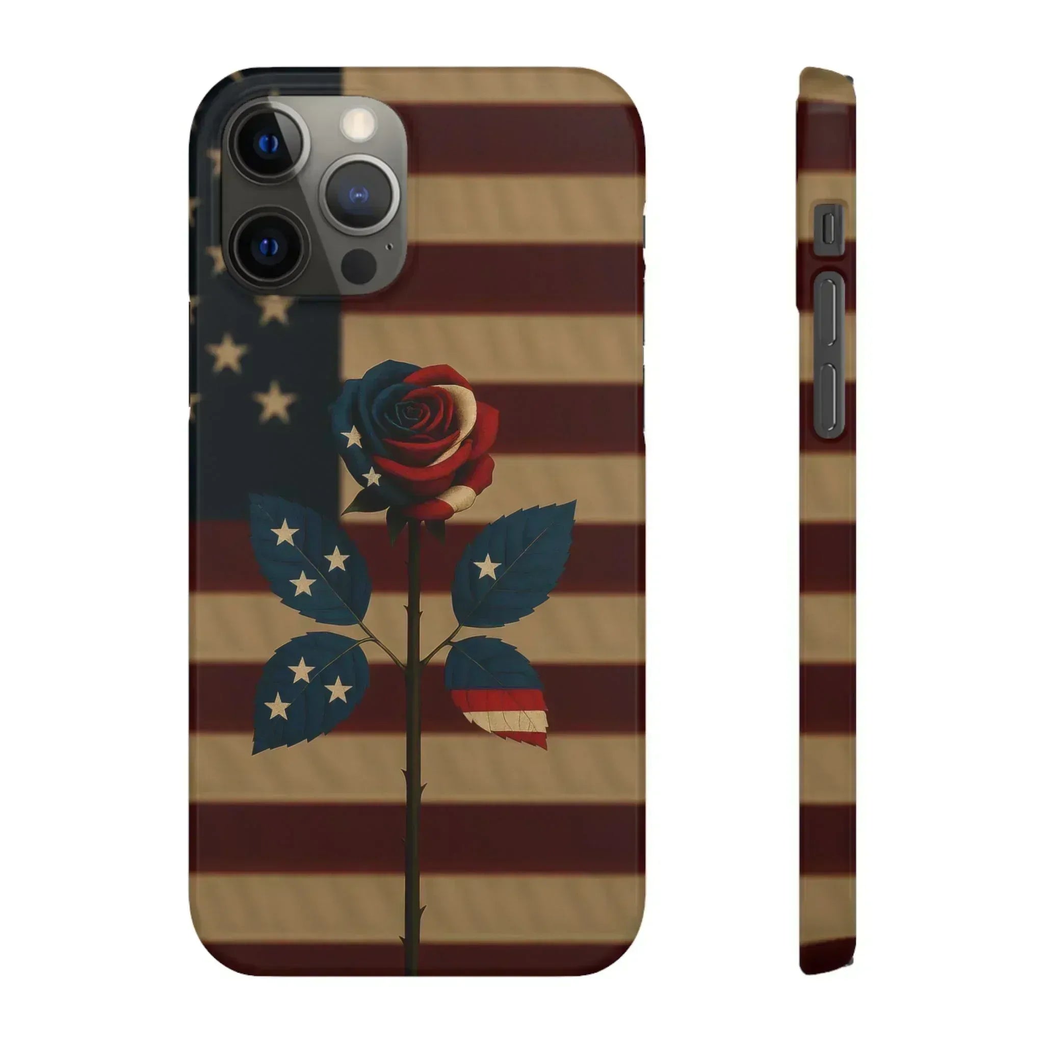 American Rose Flag Phone Case for iPhone 8-16 and Galaxy S10-S24 - KARARMDESIGN