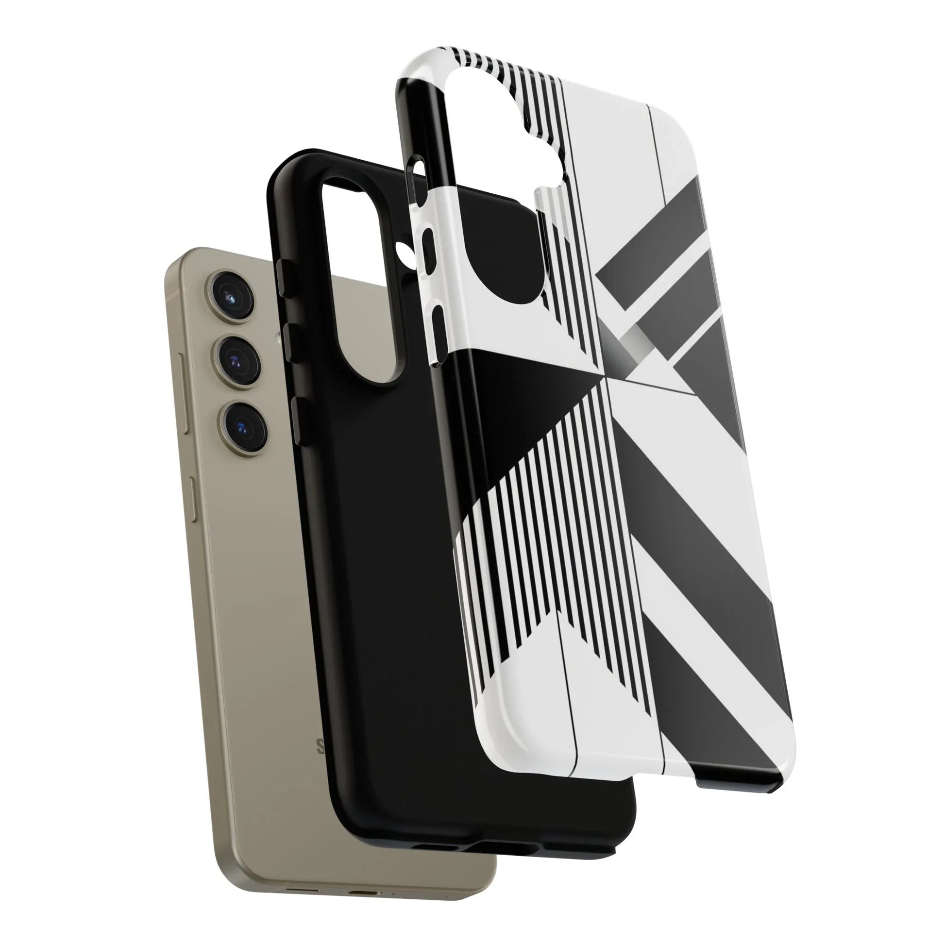 Monochrome Tough Phone Case for iPhone 11-16 and Galaxy S20–S25 - KARARMDESIGN