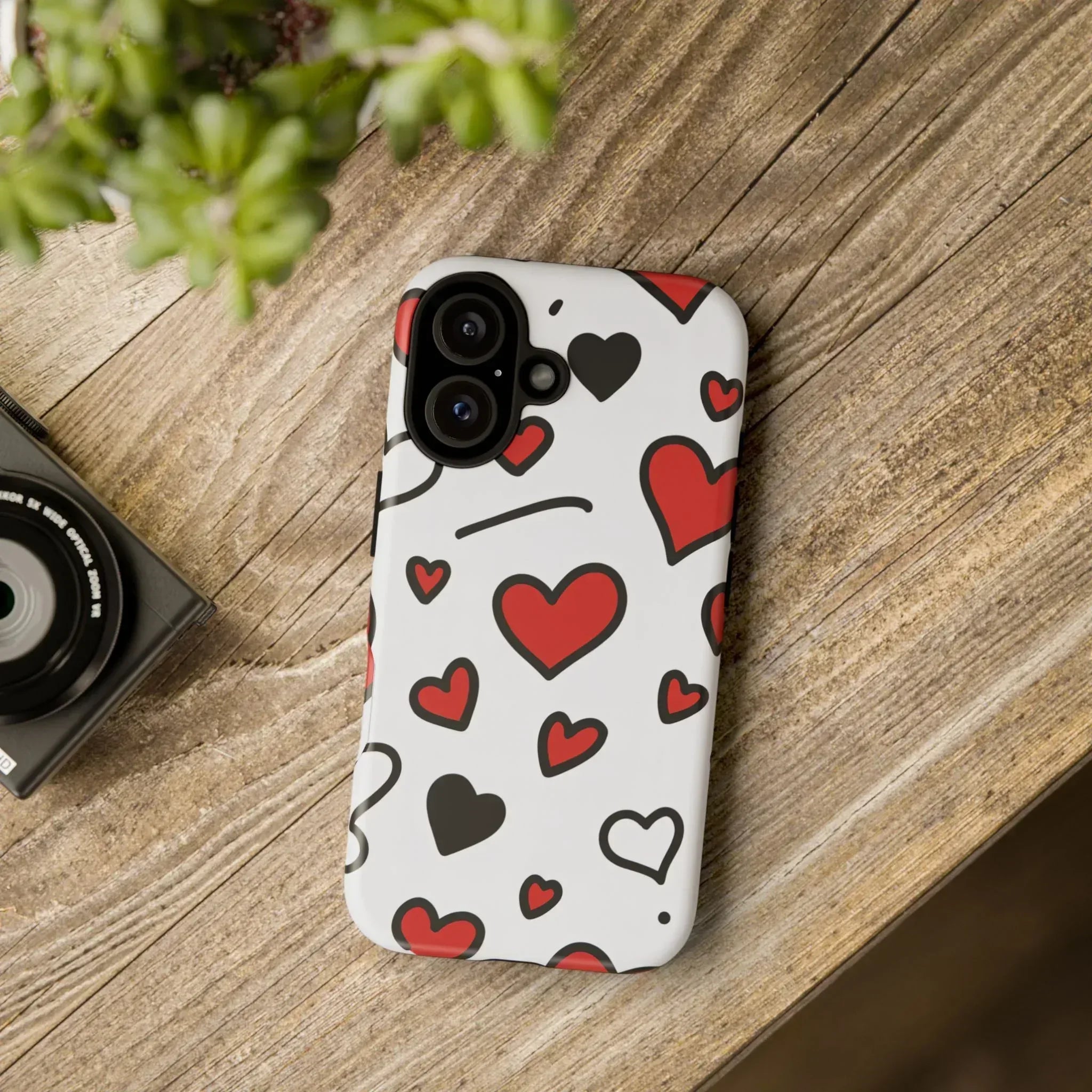 Scattered Hearts Phone Case for iPhone 11-17 and Galaxy S10-S25 - KARARMDESIGN