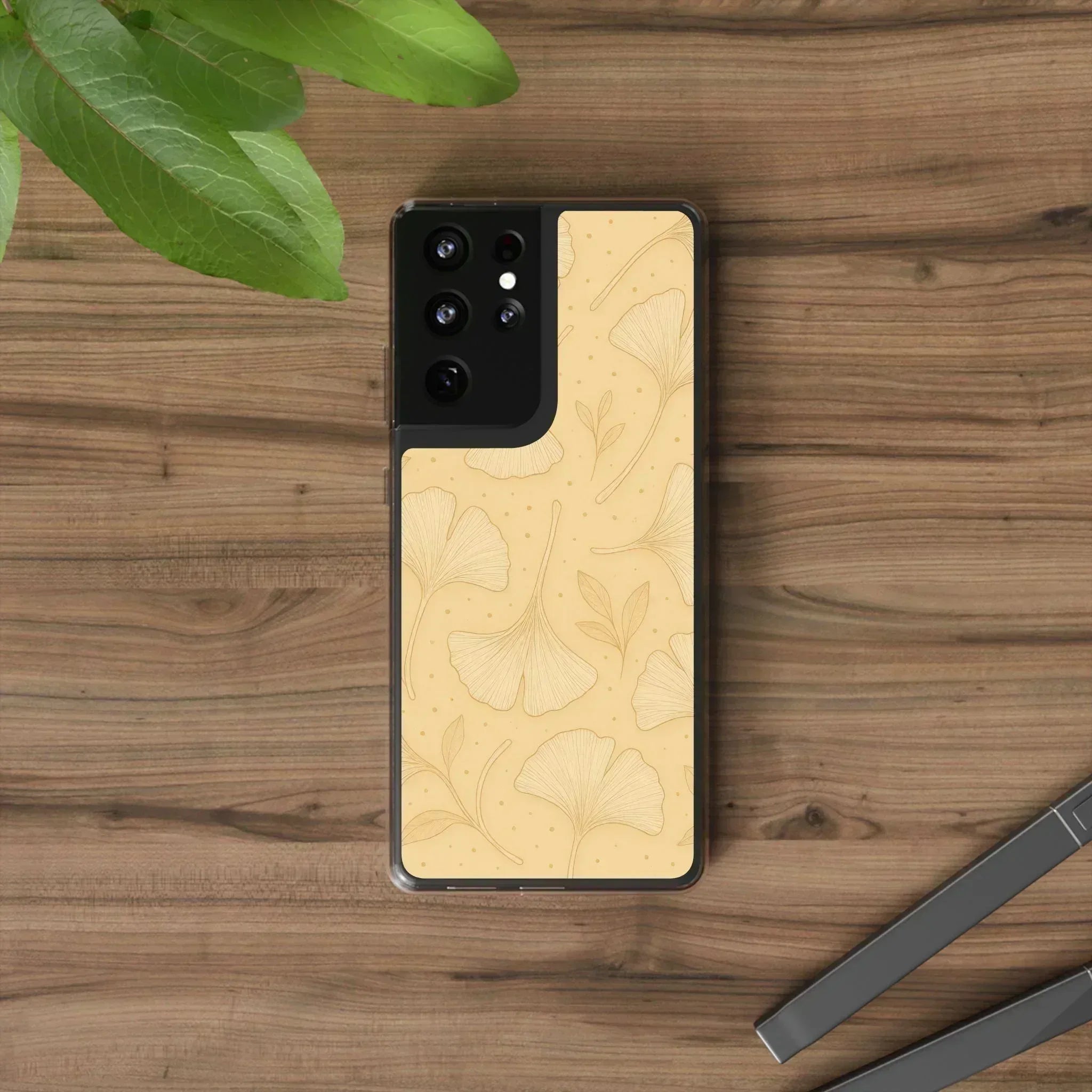 Ginkgo floral phone case for iPhone 12-16 and Galaxy S21 - KARARMDESIGN