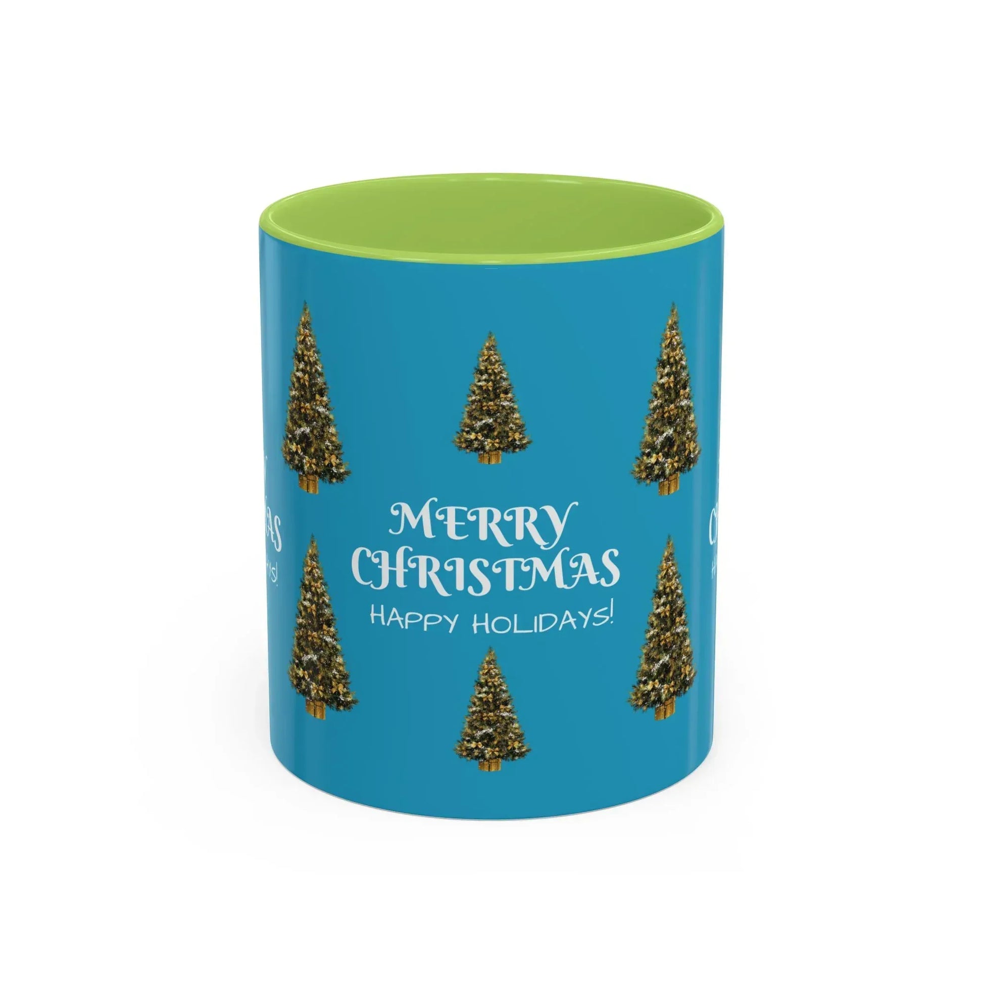Merry Christmas and Happy Holidays Mug - Accent Coffee Mug (11, 15oz) - KARARMDESIGN
