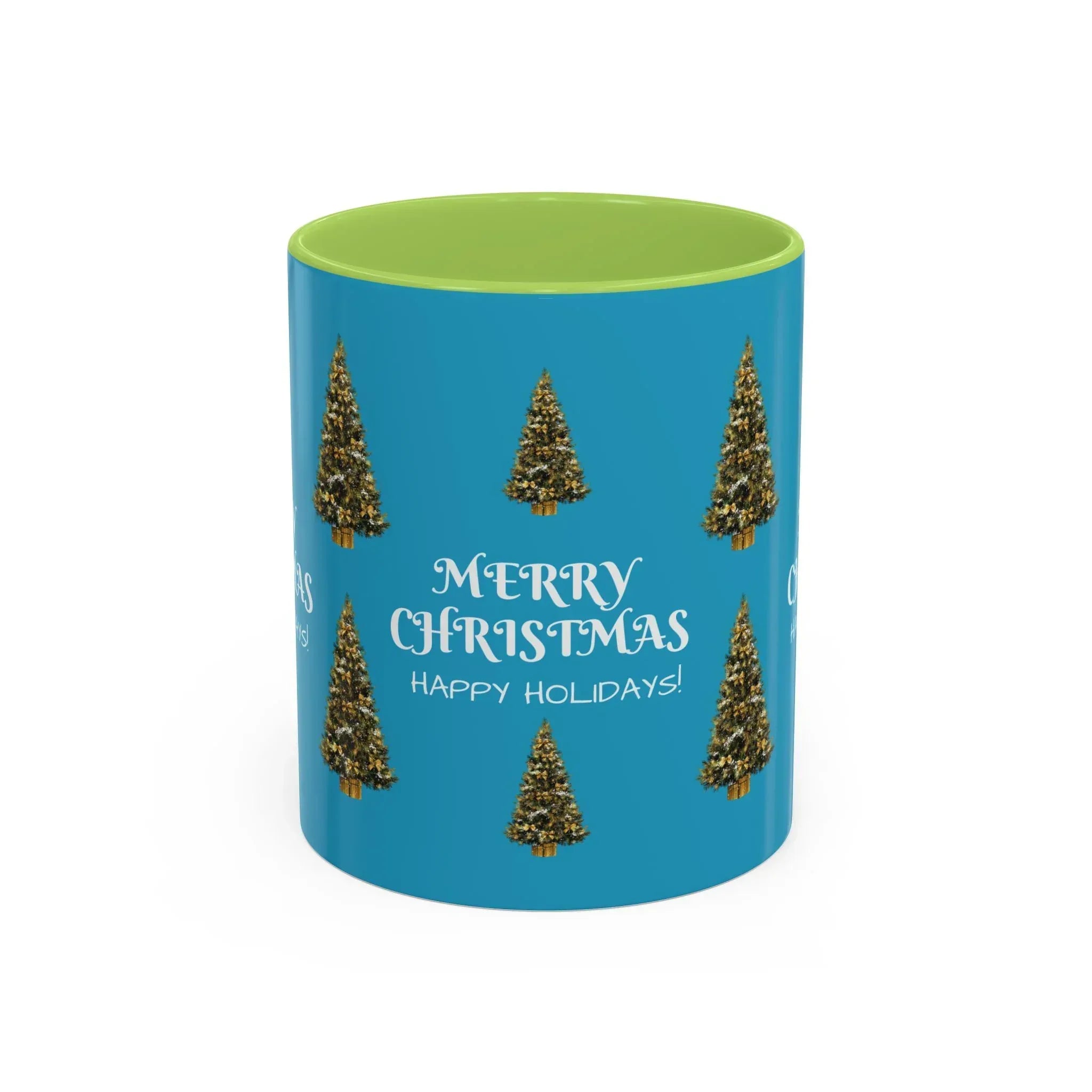 Merry Christmas and Happy Holidays Mug - Accent Coffee Mug (11, 15oz) - KARARMDESIGN