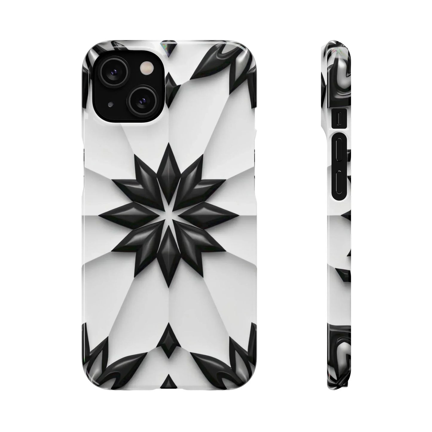 Black and White Geometric Floral Phone Case for iPhone and Samsung Galaxy - KarArmDesign