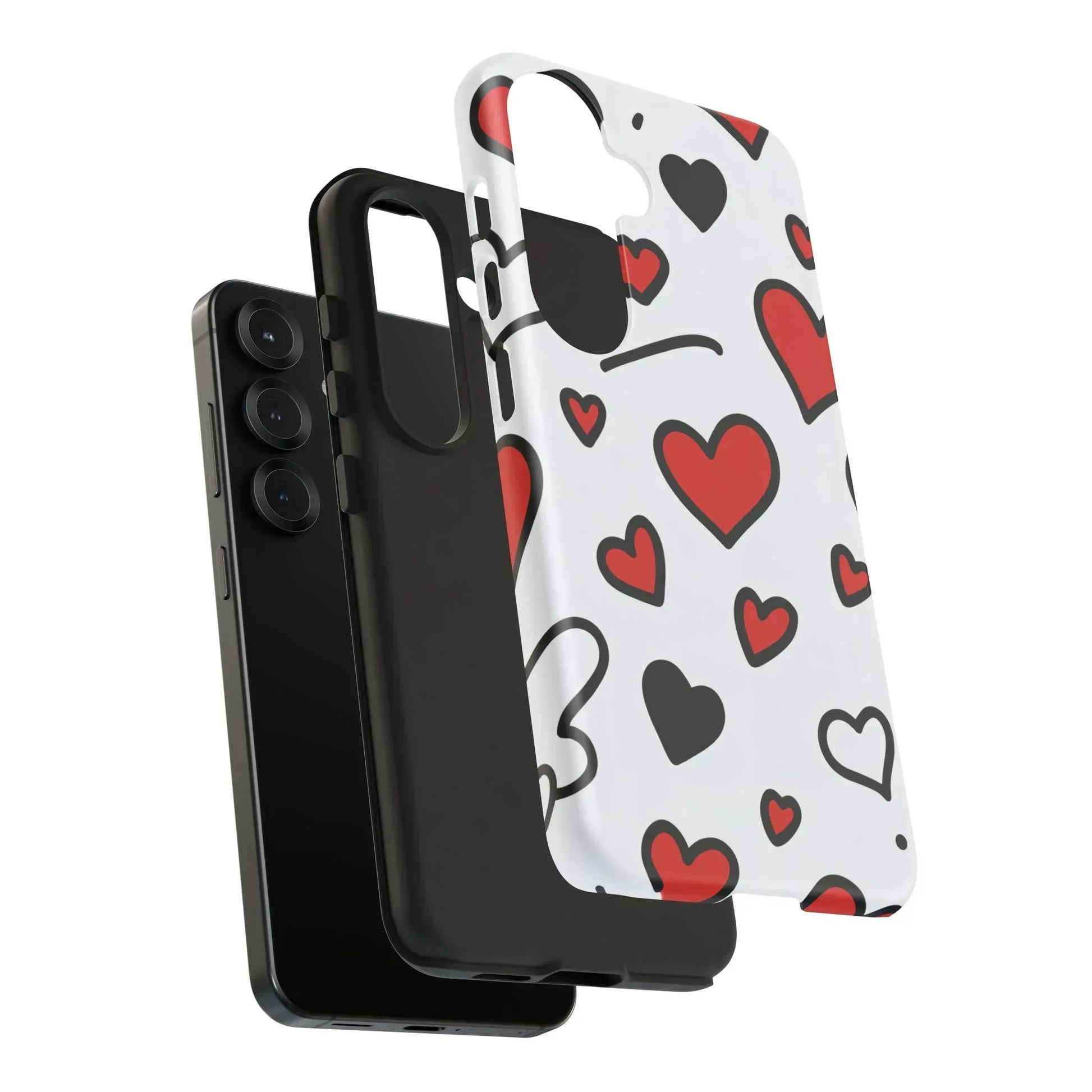 Scattered Hearts Phone Case for iPhone 11-17 and Galaxy S10-S25 - KARARMDESIGN