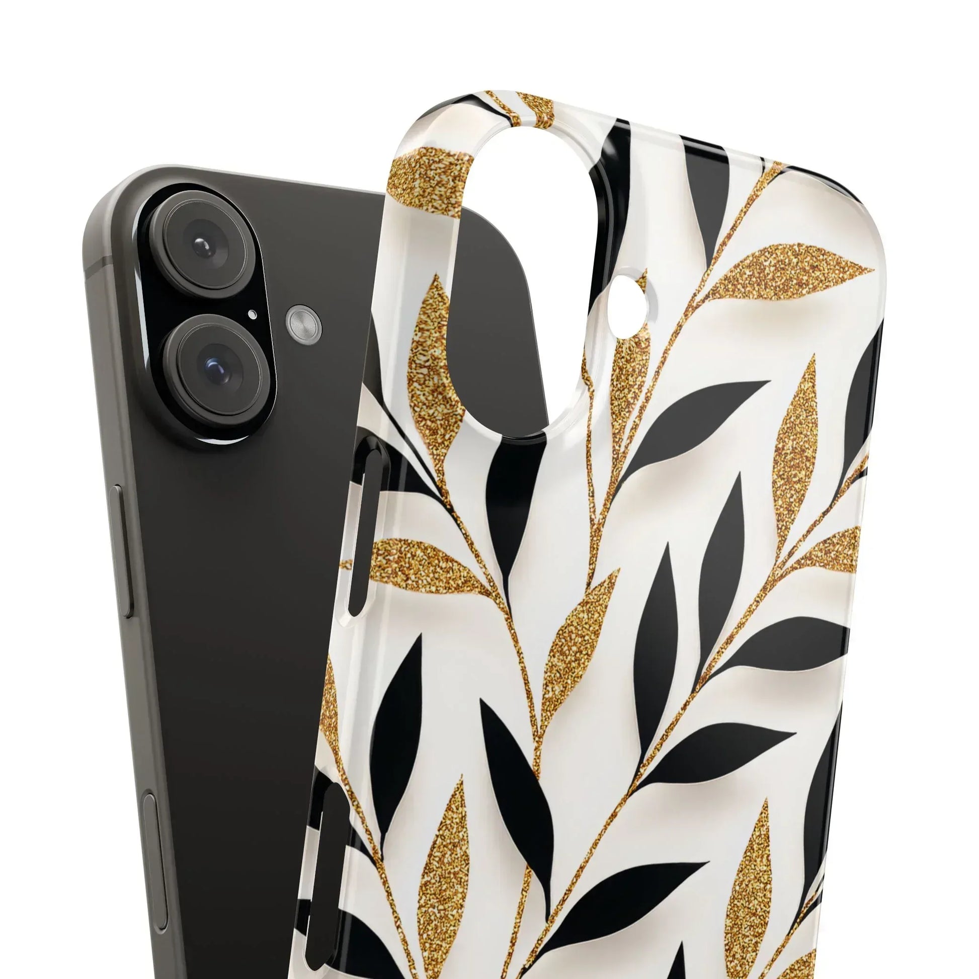 Botanical Gold Leaf Phone Case for iPhone 11-17 - KARARMDESIGN