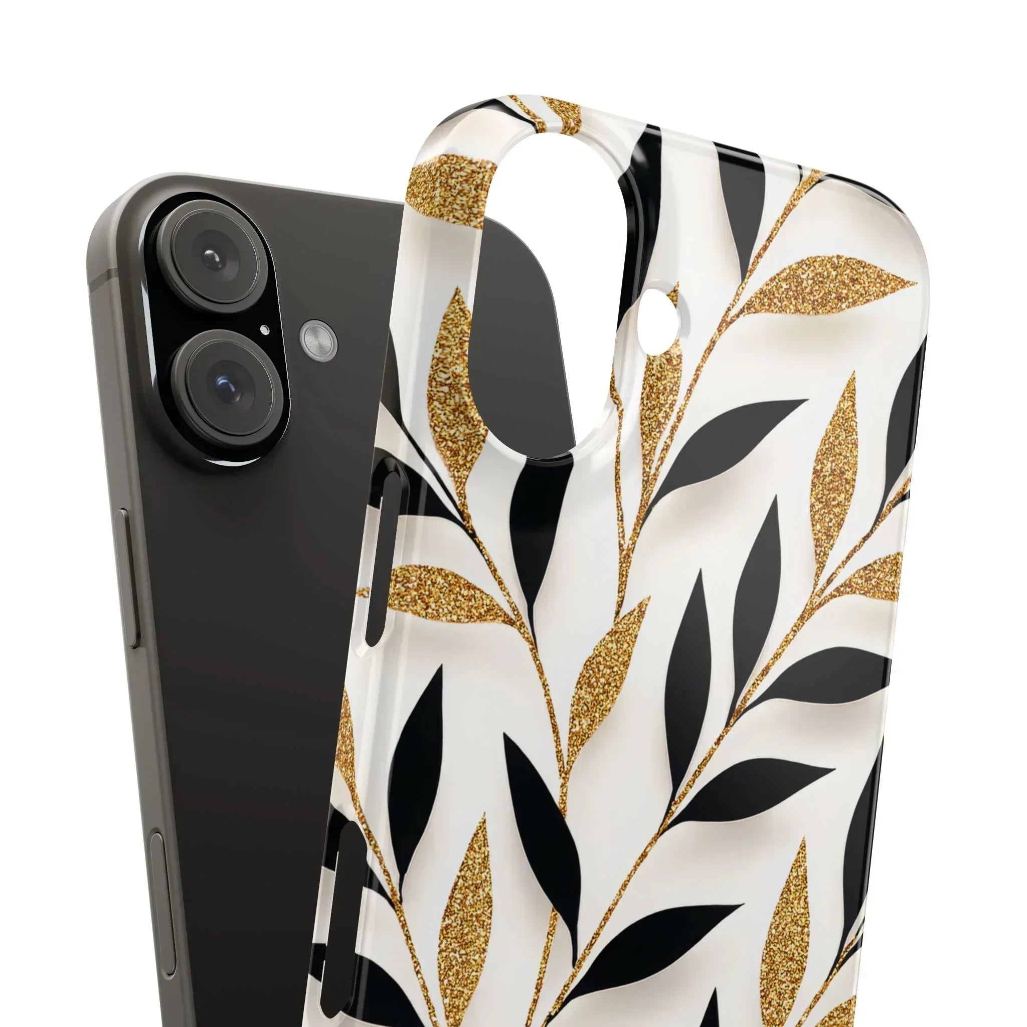 Botanical Gold Leaf Phone Case for iPhone 11-17 - KARARMDESIGN