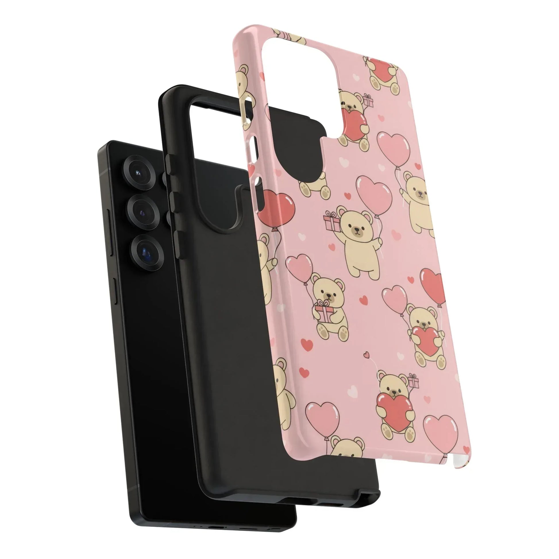 Teddy's Valentine Parade Phone Case for iPhone 11-17 and Galaxy S21-S25 - KARARMDESIGN