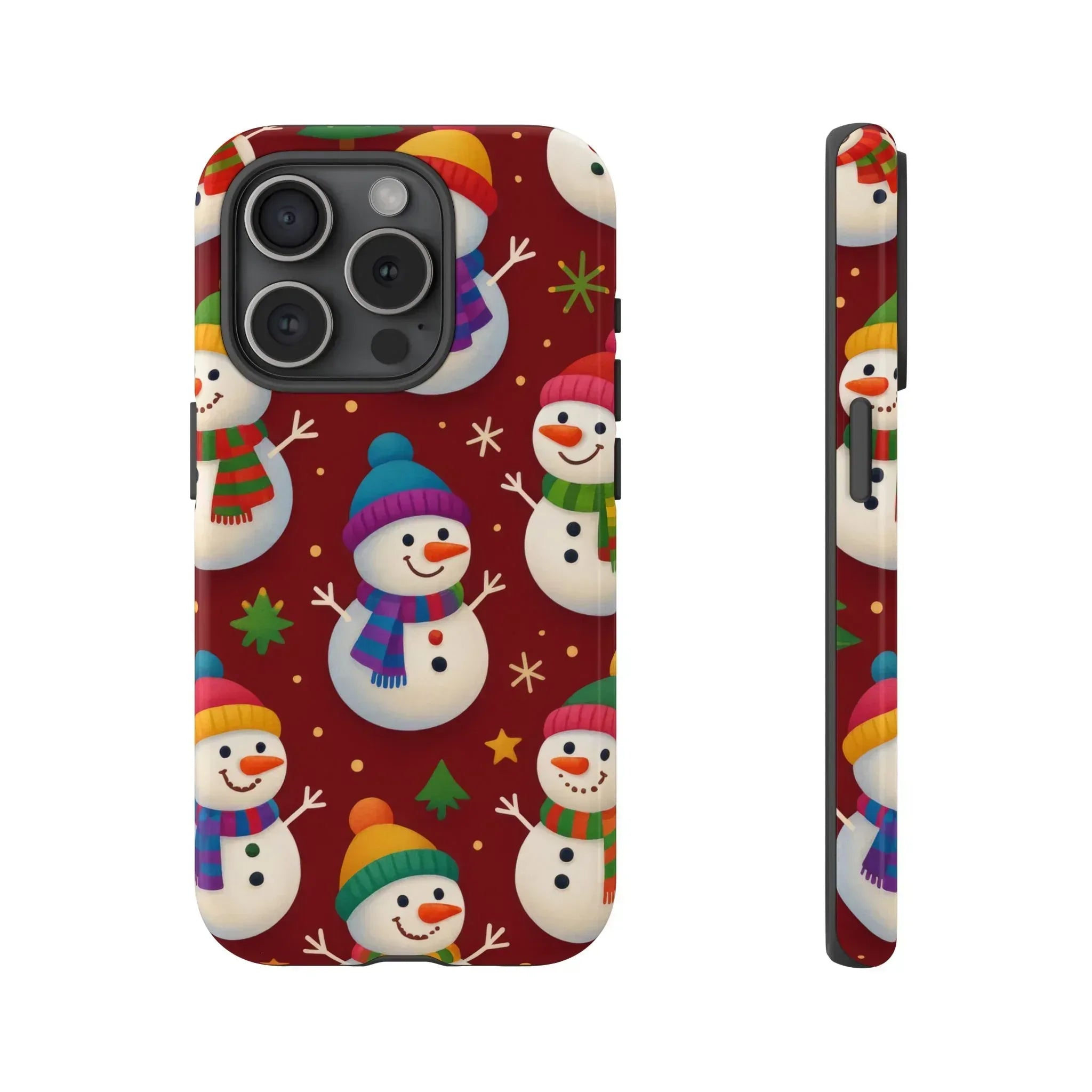 Festive Snowmen Parade Phone Case for iPhone 11–17 and Galaxy S10–S25 - KARARMDESIGN