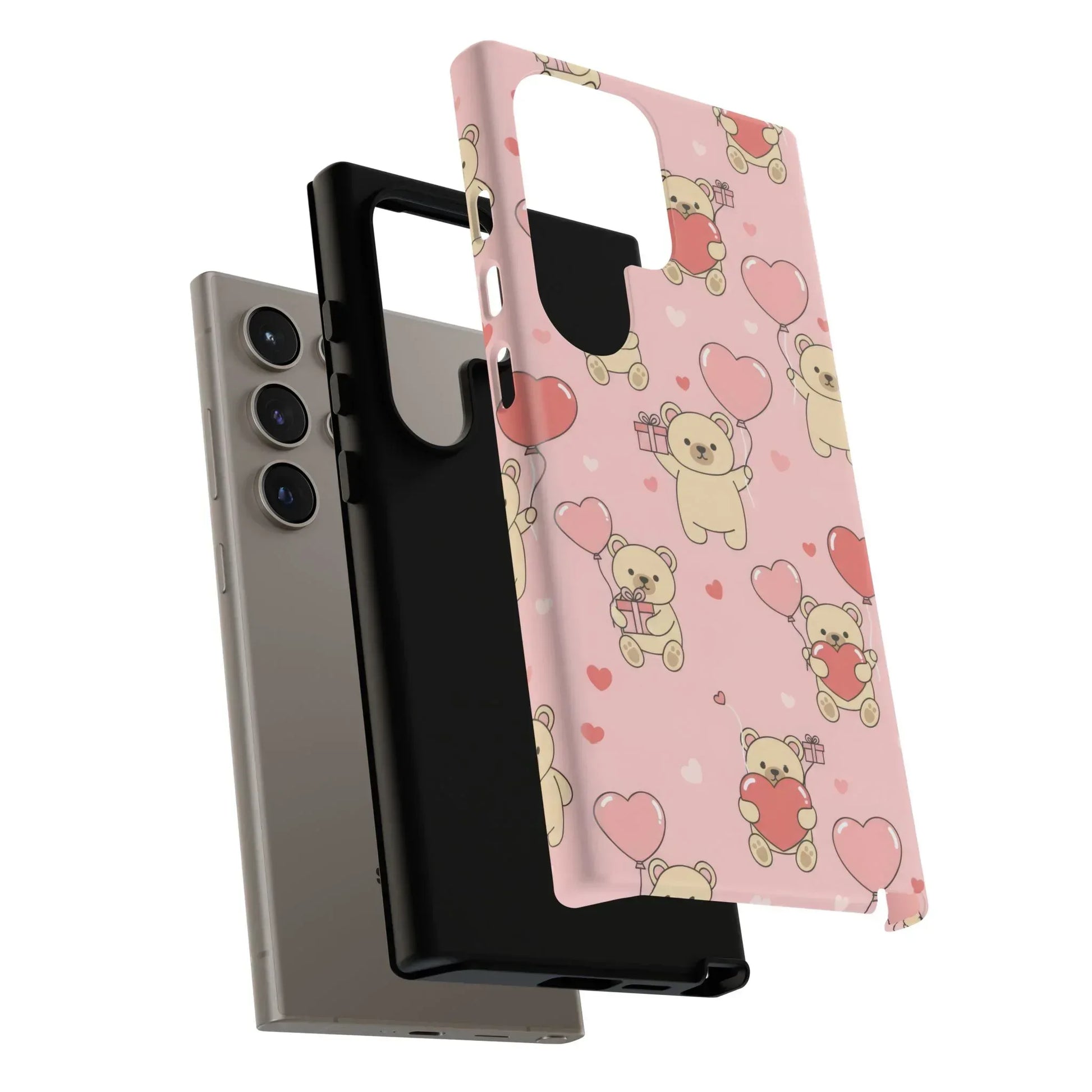 Teddy's Valentine Parade Phone Case for iPhone 11-17 and Galaxy S21-S25 - KARARMDESIGN