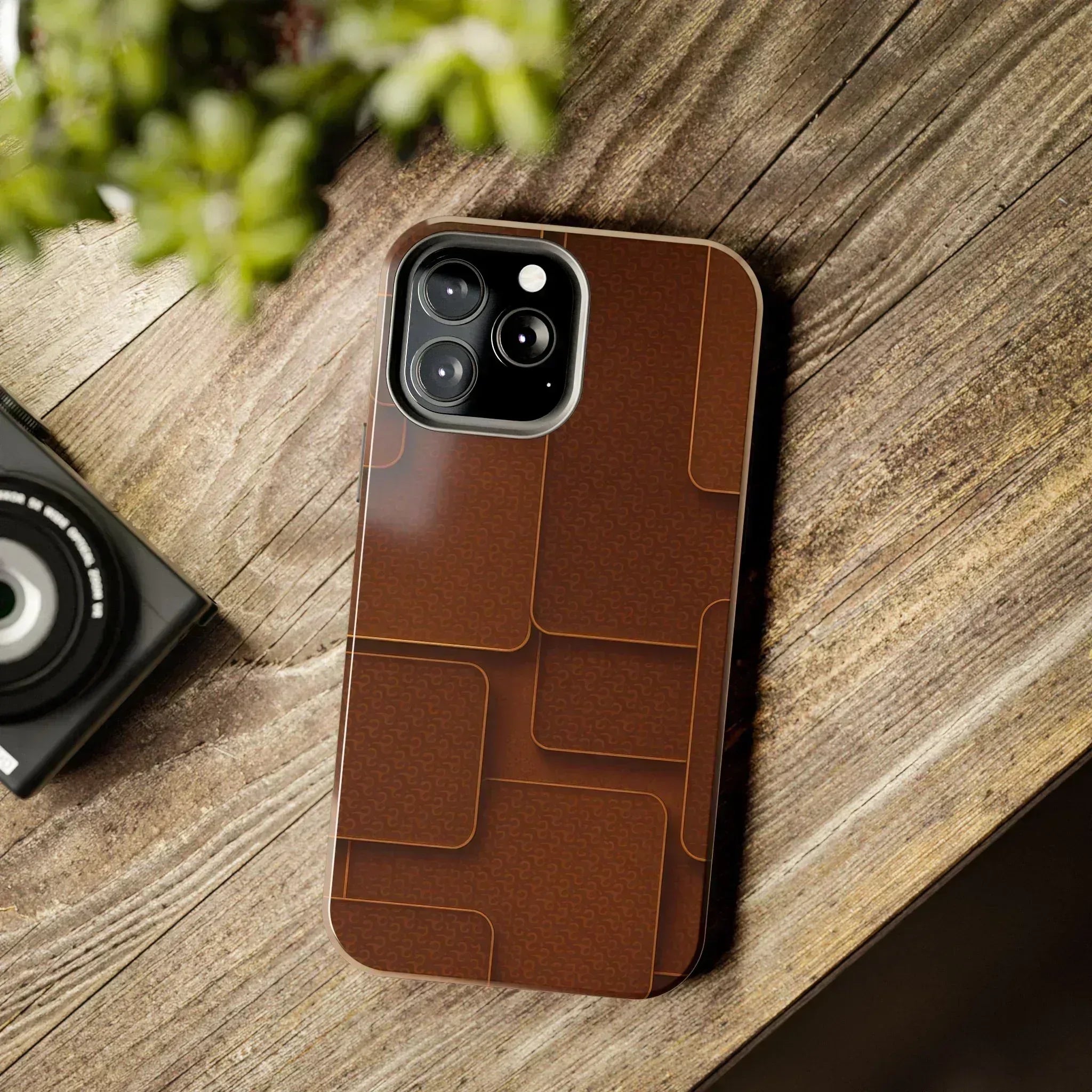 Textured Brown Phone Case for iPhone 7-16 and Samsung Galaxy S21-S24 - KARARMDESIGN