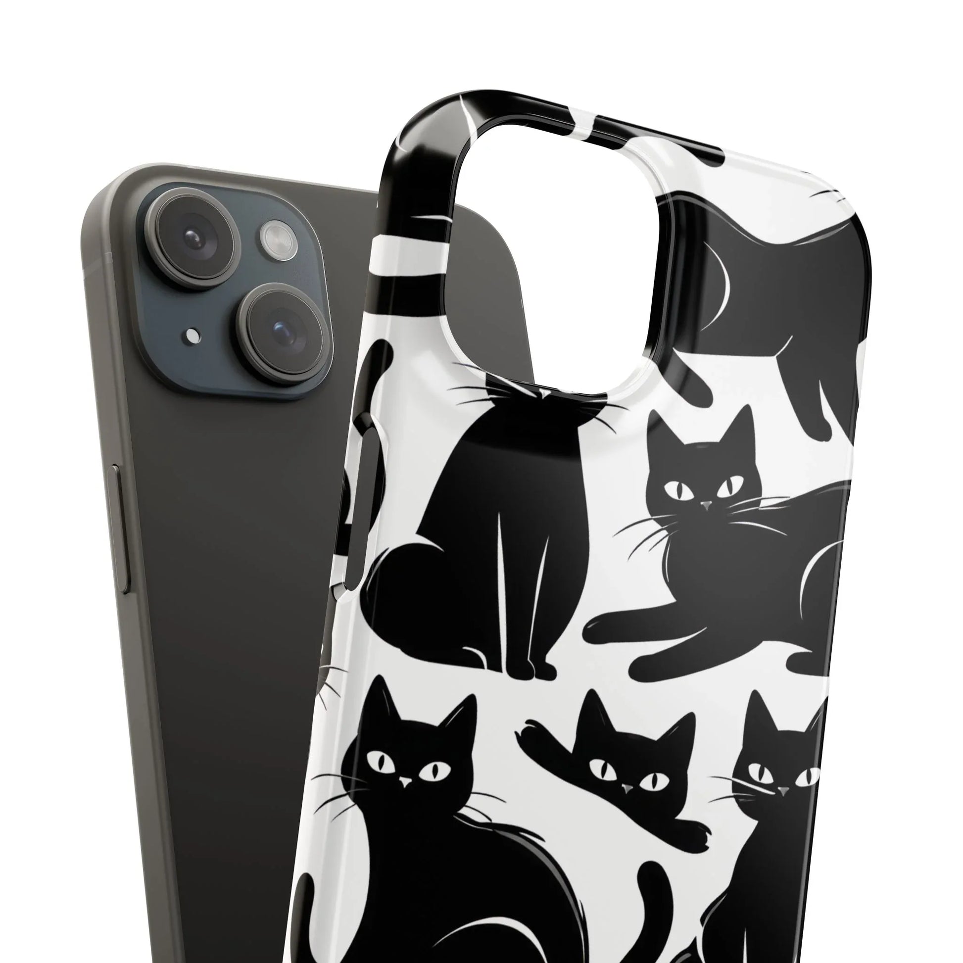 Black Cats Phone Case for iPhone 11-17 and Galaxy S20-S25 - KARARMDESIGN