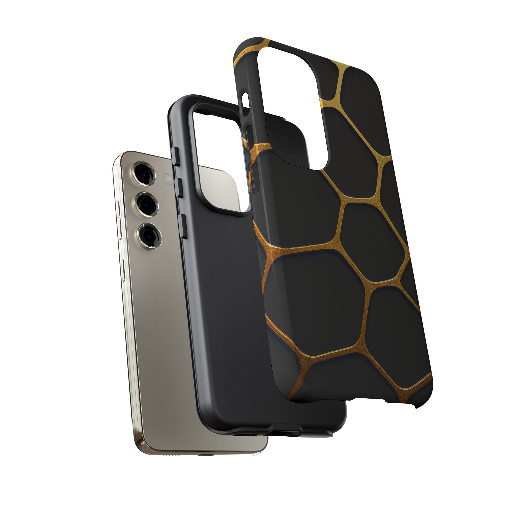 Golden Cellscape Tough Phone Case – Black & Gold