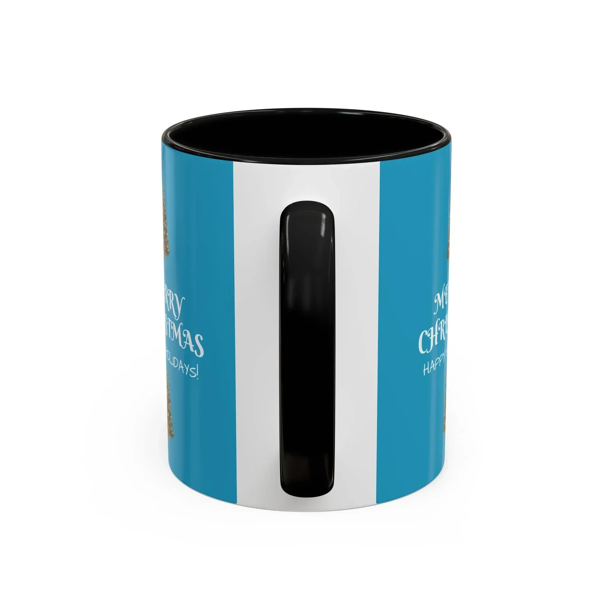 Merry Christmas and Happy Holidays Mug - Accent Coffee Mug (11, 15oz) - KARARMDESIGN