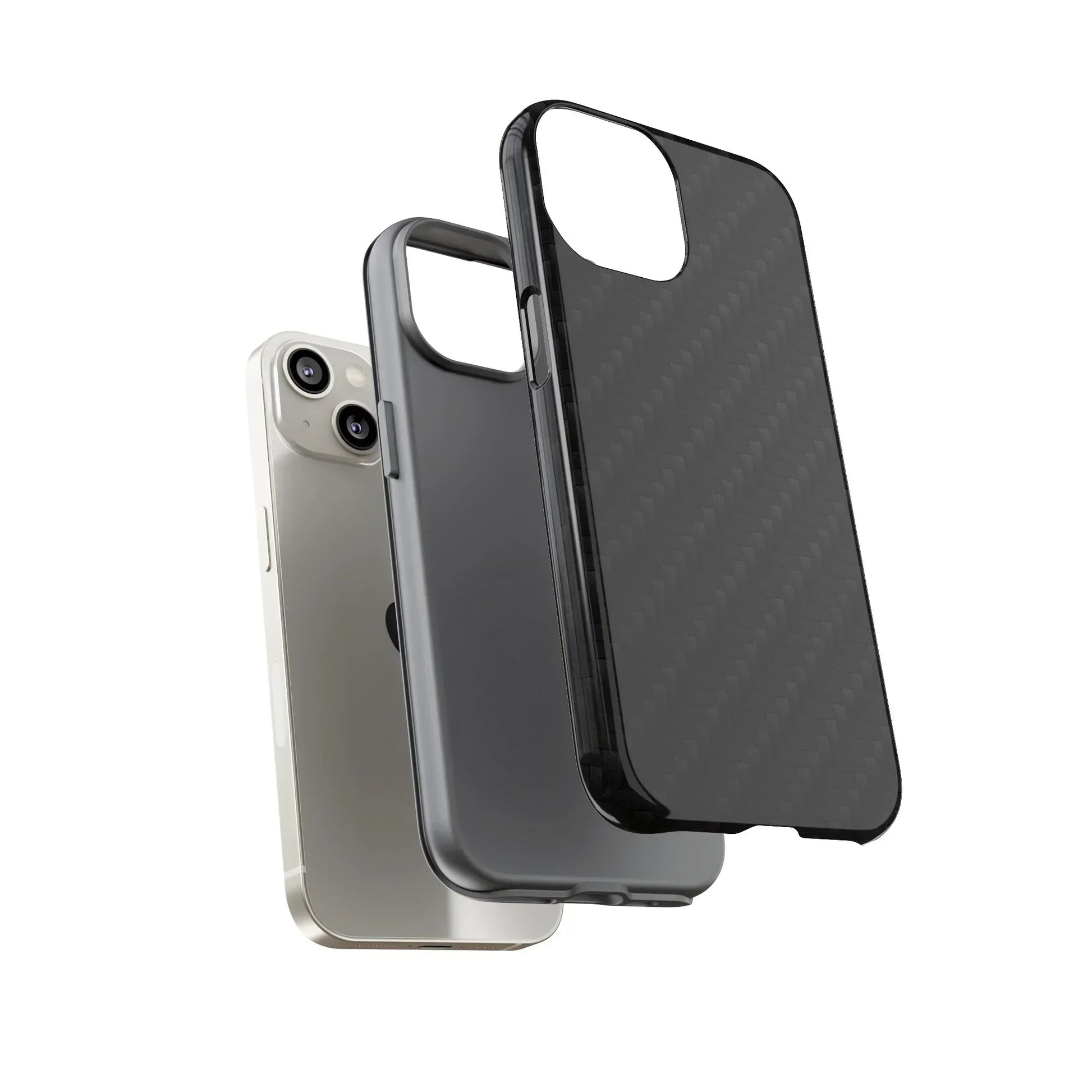 Black Carbon Phone Case Tough Case for iPhone 8-16 and Google Pixel up to 9 Models - KarArmDesign