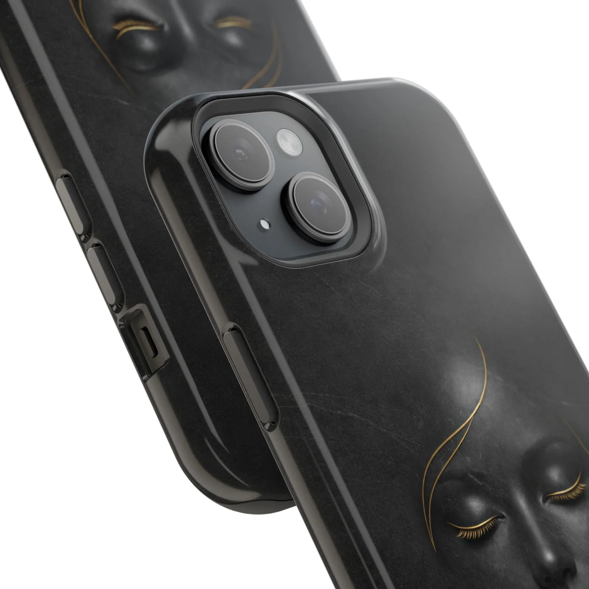 Black Gold Face Phone Case for iPhone 13-17 - KARARMDESIGN