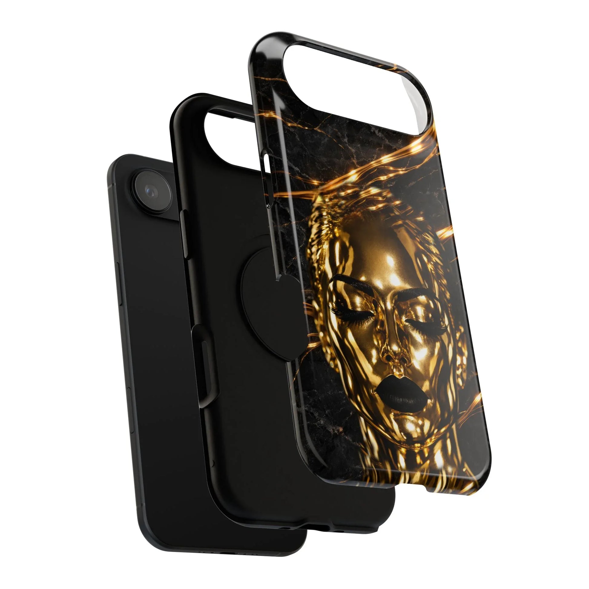 Luxury Gold Portrait Phone Case for iPhone 11-17 and Galaxy S21-S25 - KARARMDESIGN