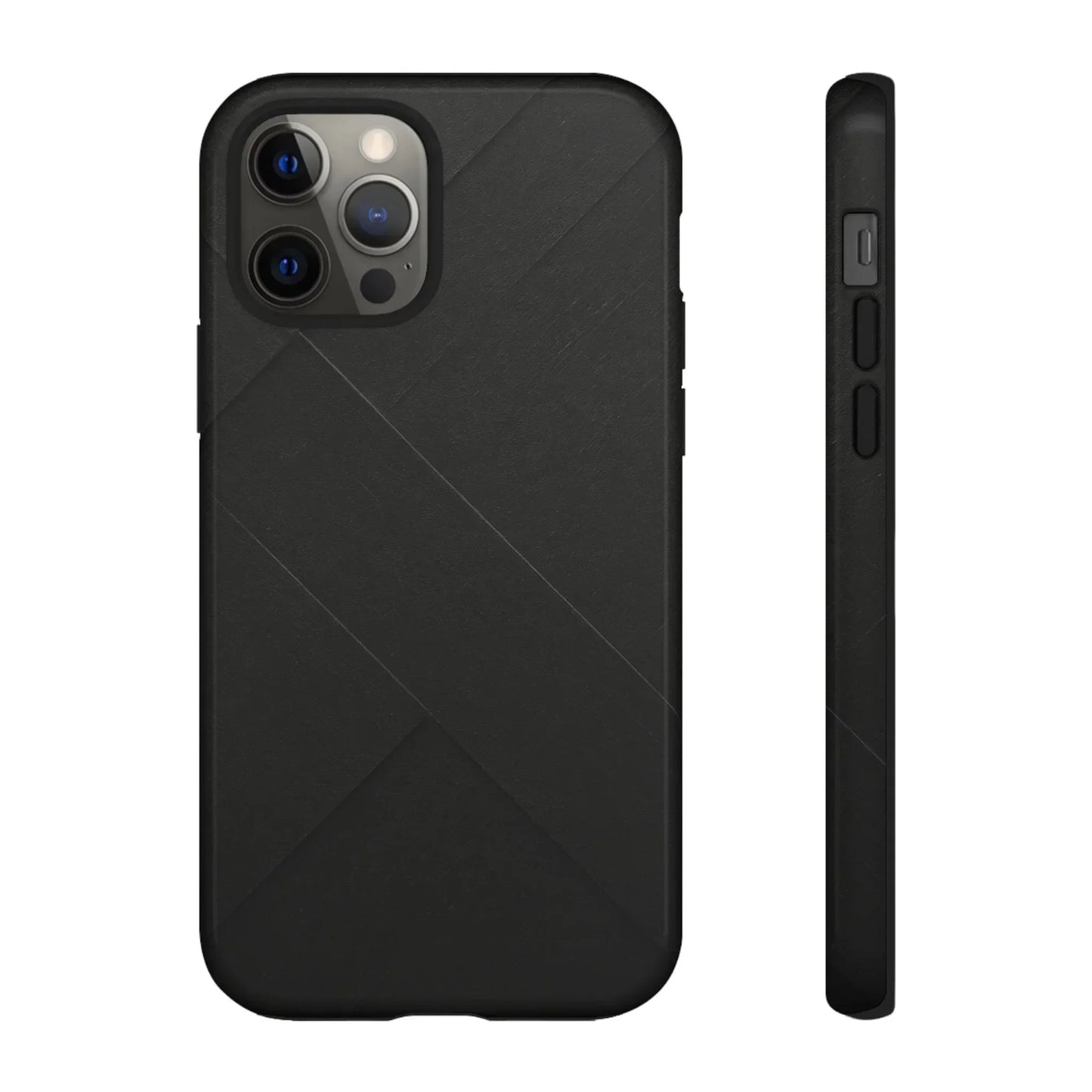 Matte Black Diagonal Line Phone Case for iPhone 8-16 and Galaxy S10-S25 Models - KarArmDesign