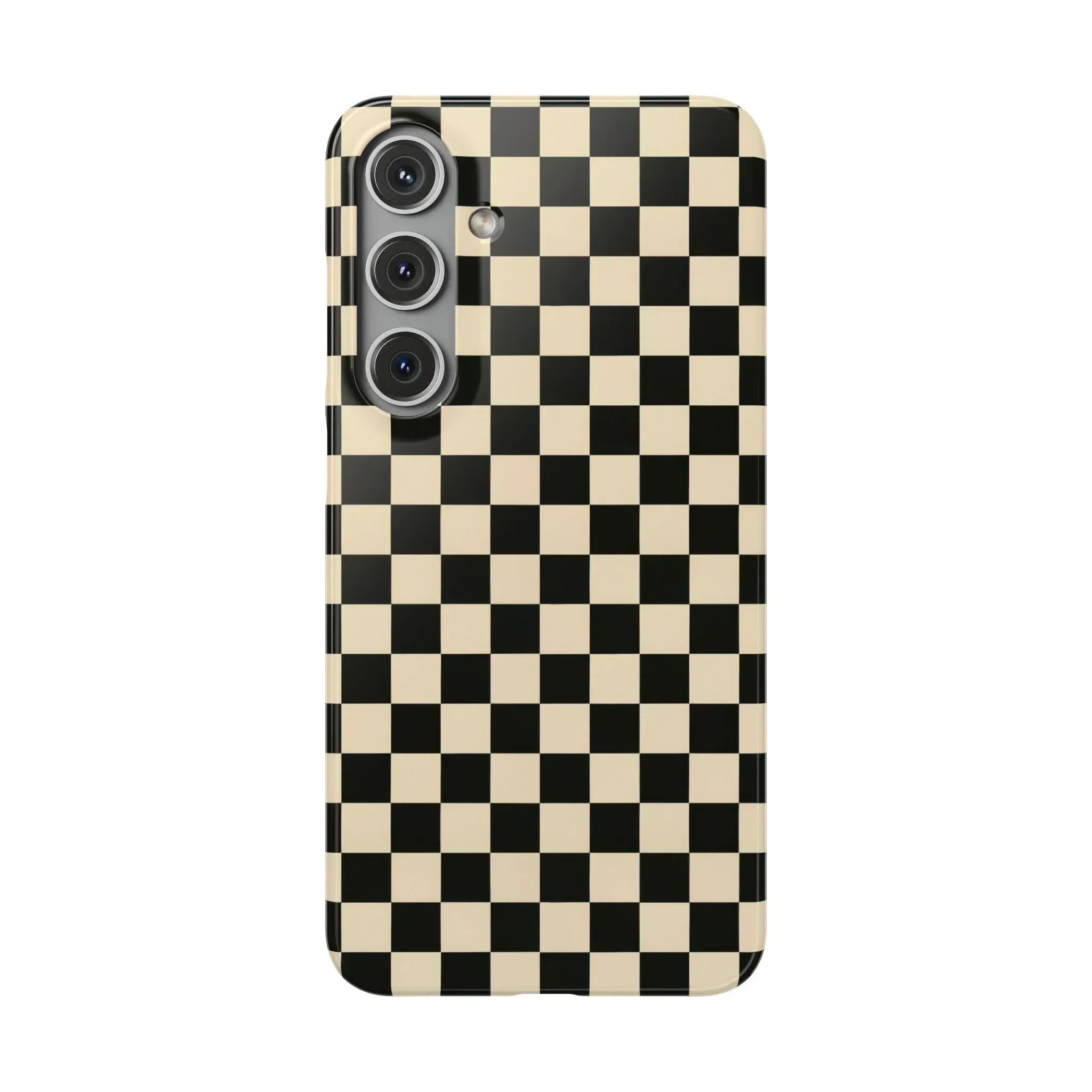 Stylish Matte Checker Phone Case for iPhone 11-17 and Galaxy S20-S25 - KARARMDESIGN