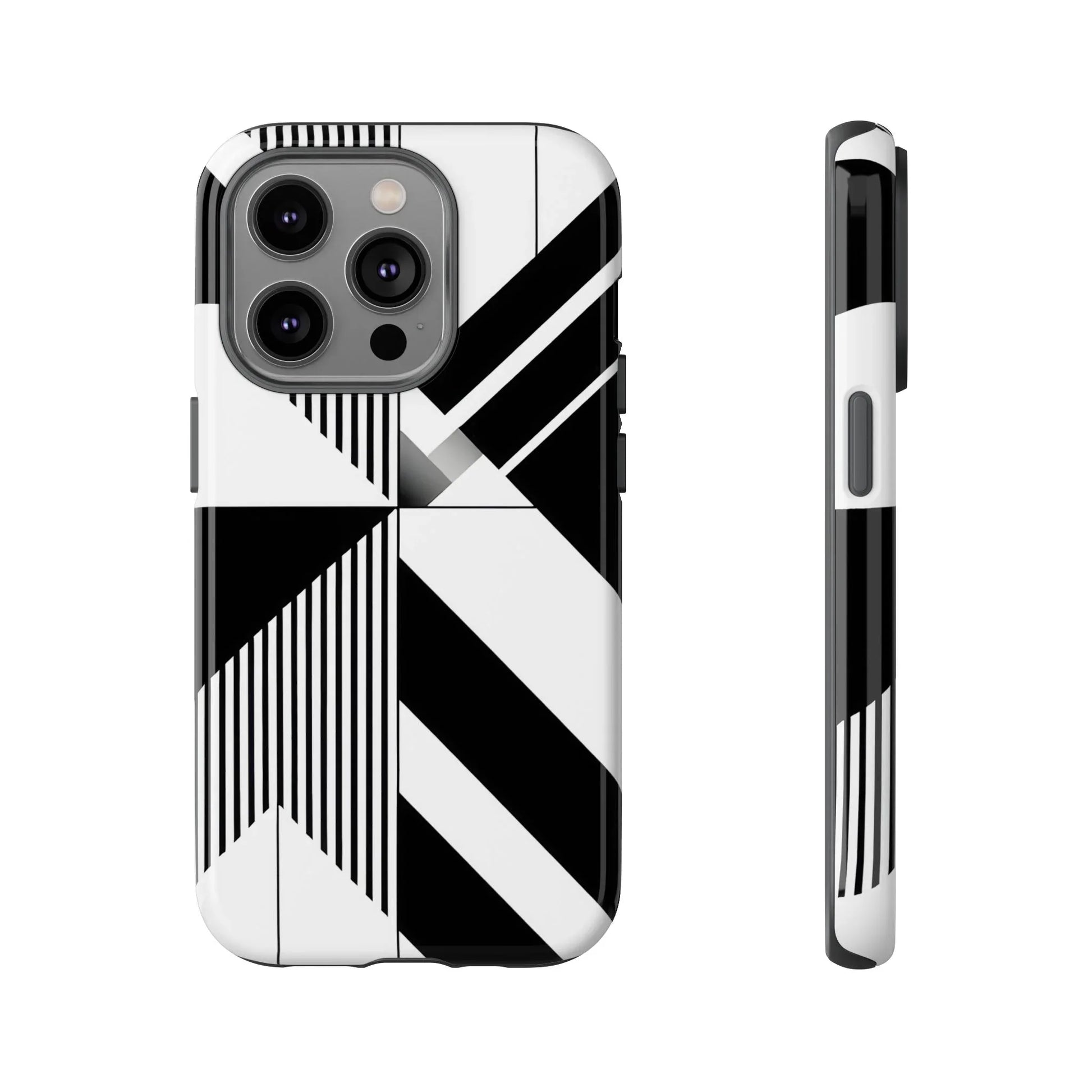 Monochrome Tough Phone Case for iPhone 11-16 and Galaxy S20–S25 - KARARMDESIGN