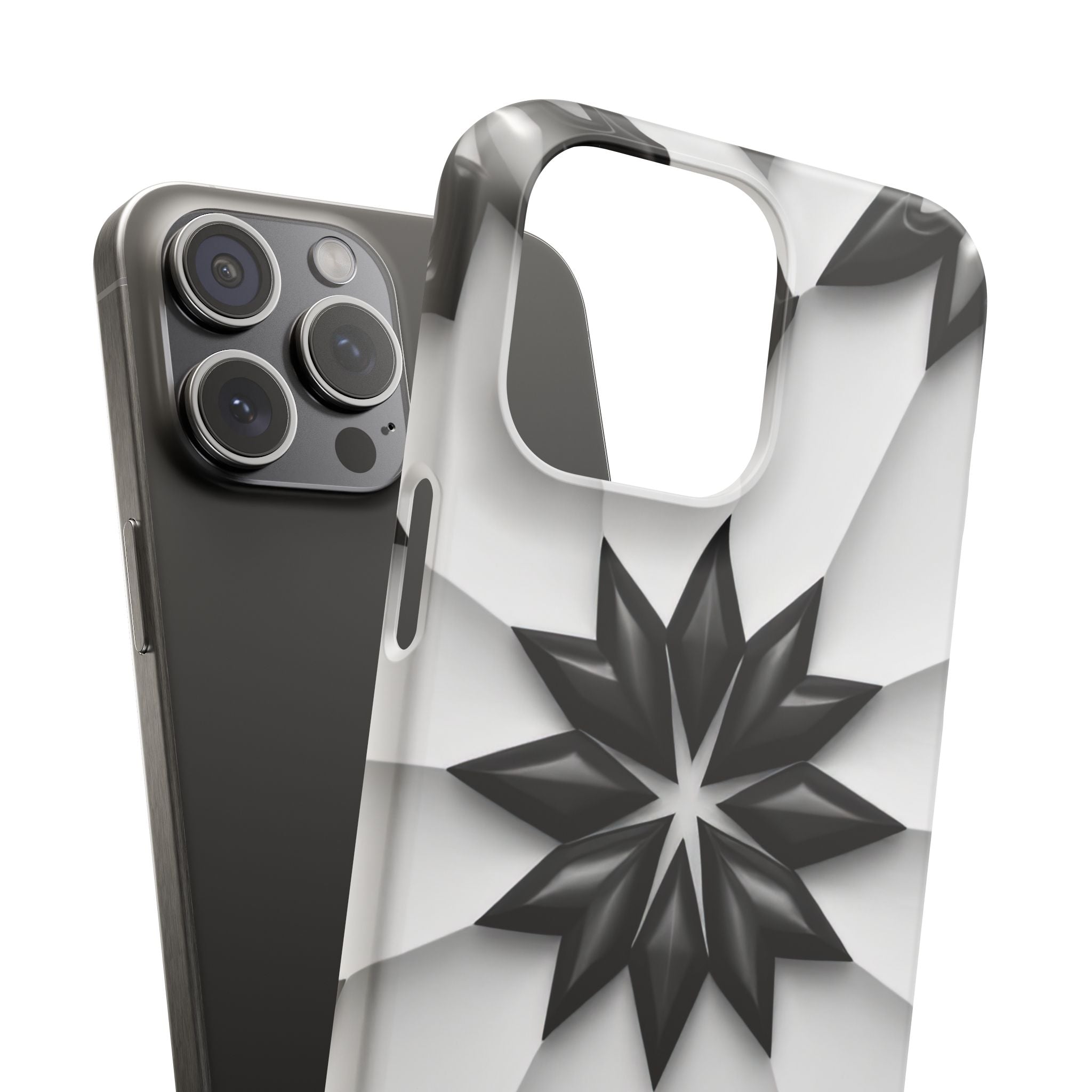 Black & White Geometric Snap Case for iPhone & Samsung Galaxy