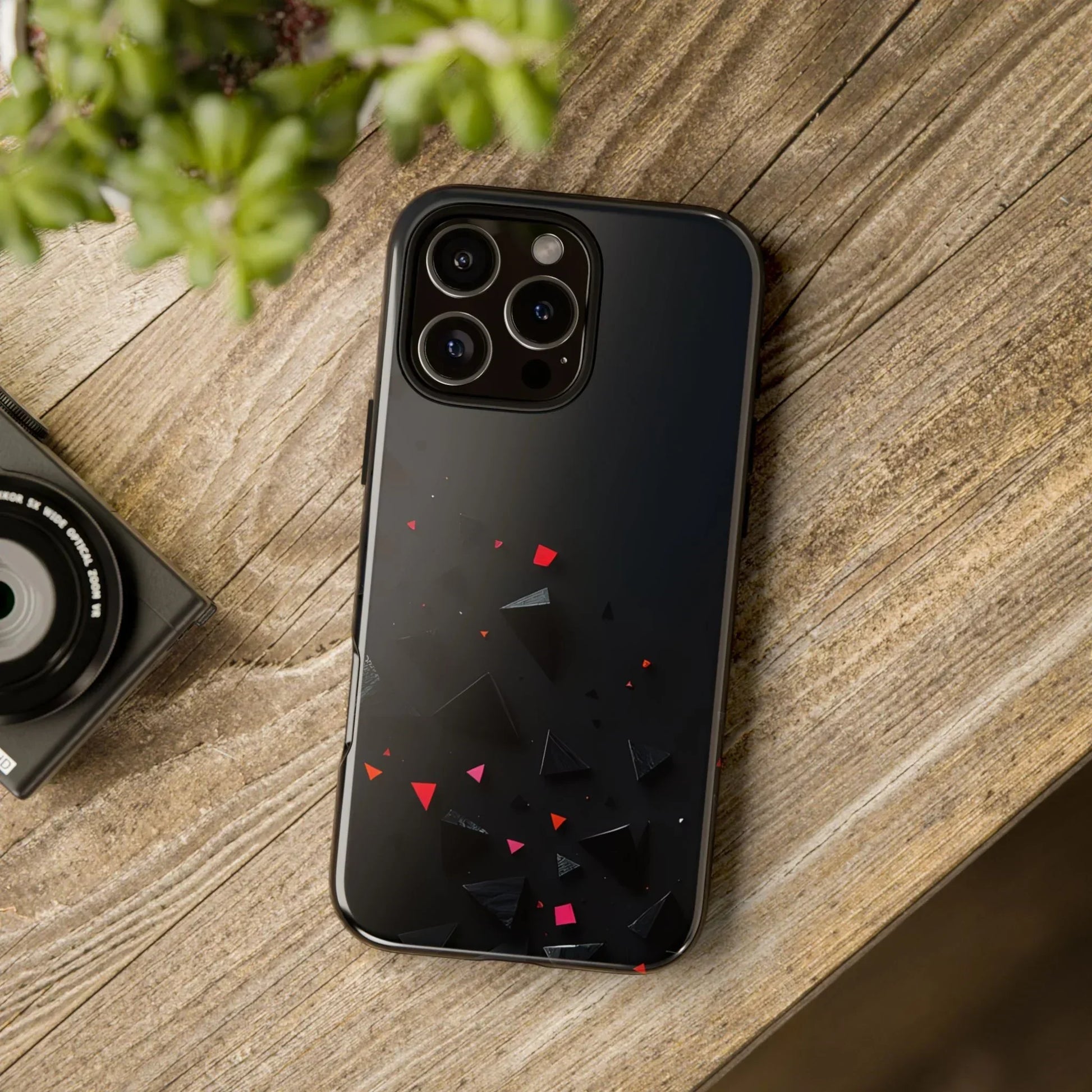 Black and Red Neon Phone Case for iPhone 8-16 and Pixel up to 9 Models - KarArmDesign